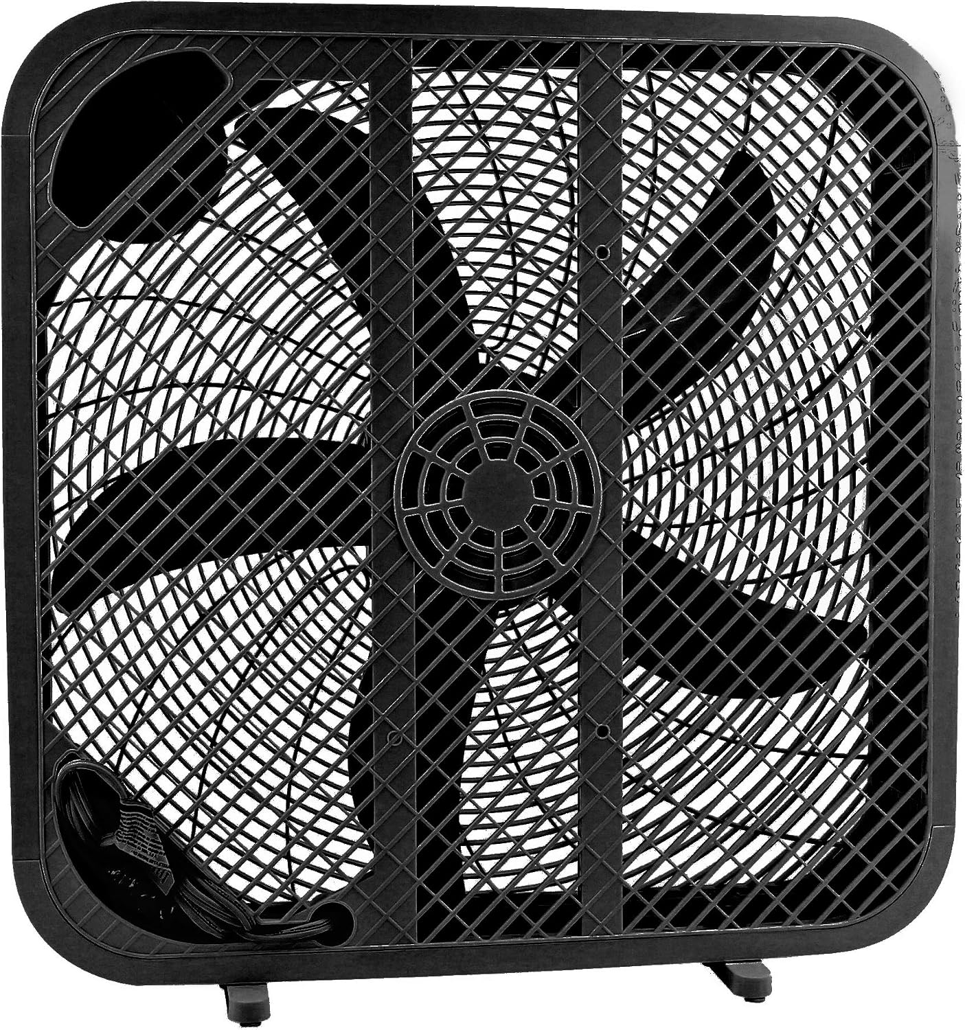 Genesis 20" Box Fan, 3 Settings, Max Cooling Technology, Carry Handle, Black (G20BOX-BLK)