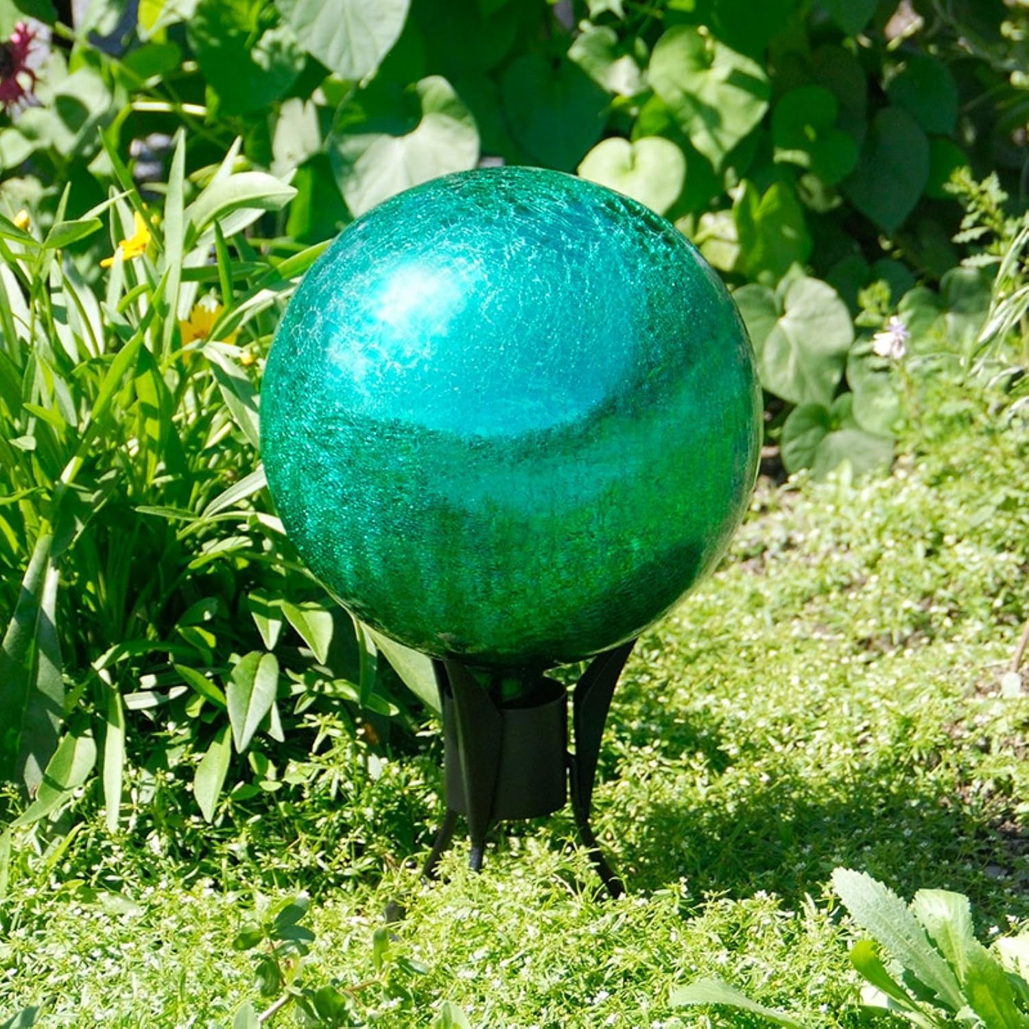 Achla Designs G10-FG-C Gazing, Fern Green 10 inch Glass Garden Globe Ball Sphere, 10