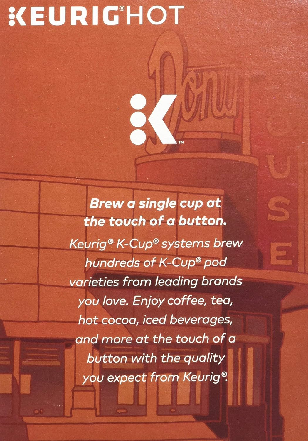 Donut House Collection Chocolate Glazed Donut, Single-Serve Keurig K-Cup Pods, Flavored Light Roast Coffee, 24 Count