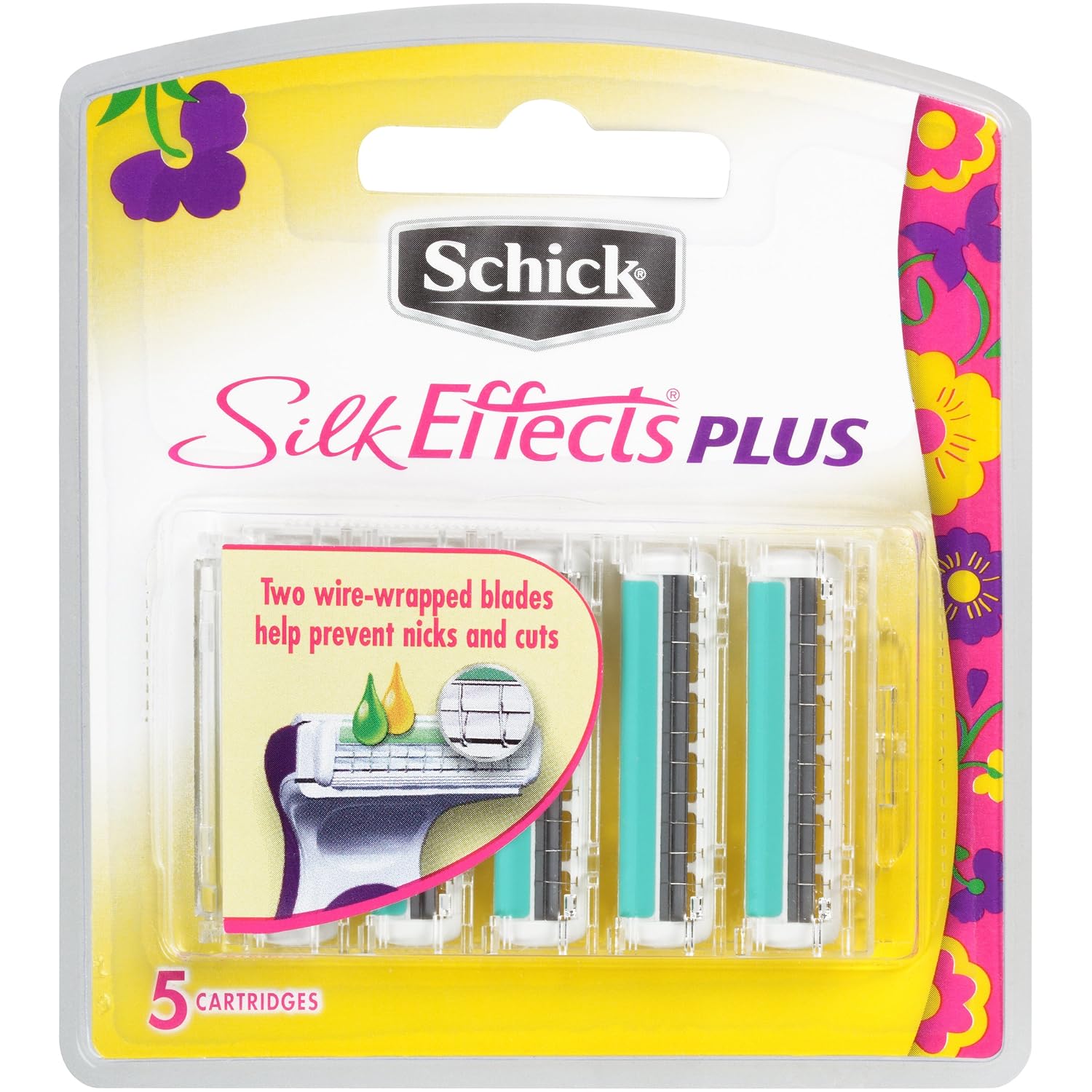 Schick Hydro Silk Effects Plus Razor Blade Refills for Women - 5 Count