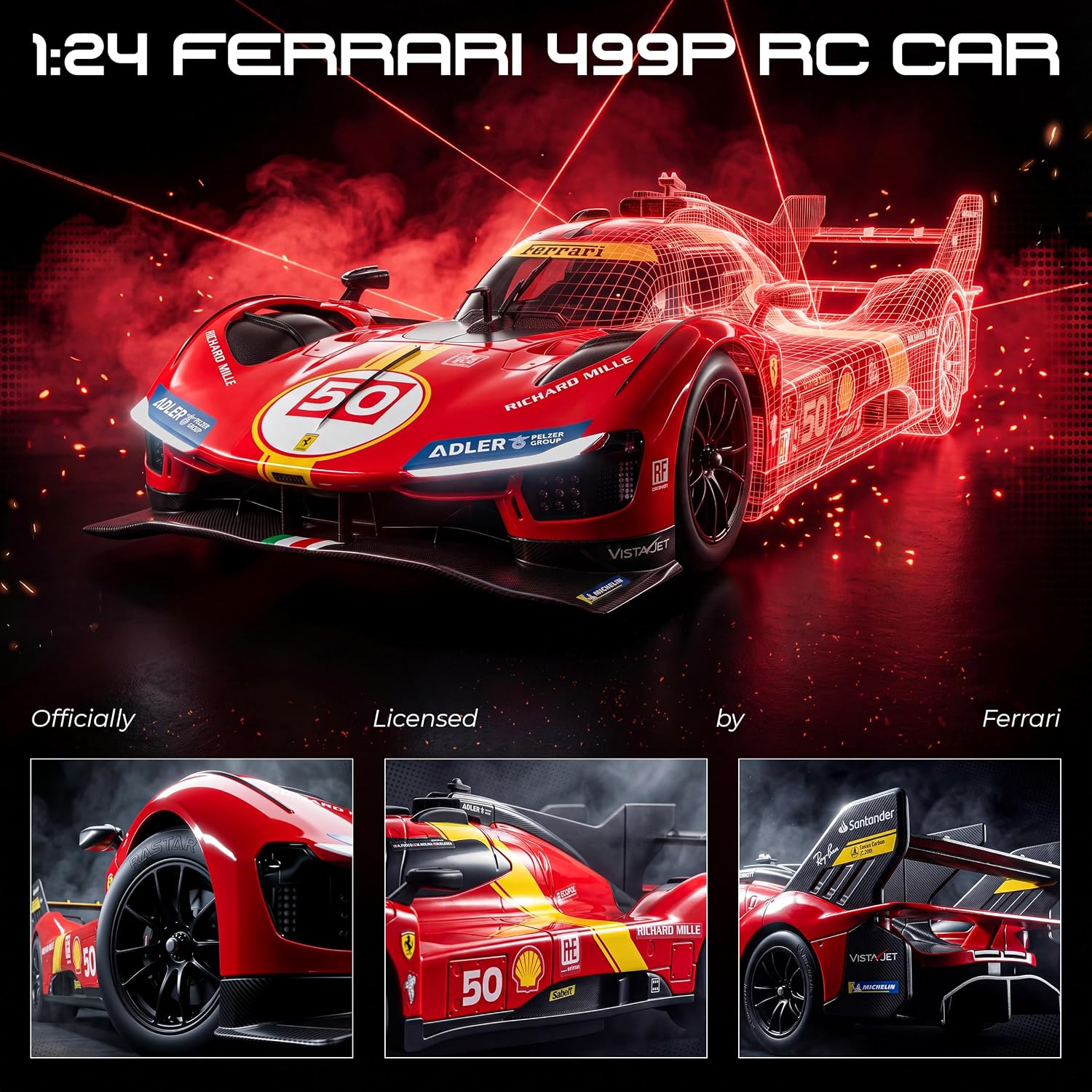 BEZGAR 1:24 Ferrari Remote Control Car Licensed FXX-K EVO