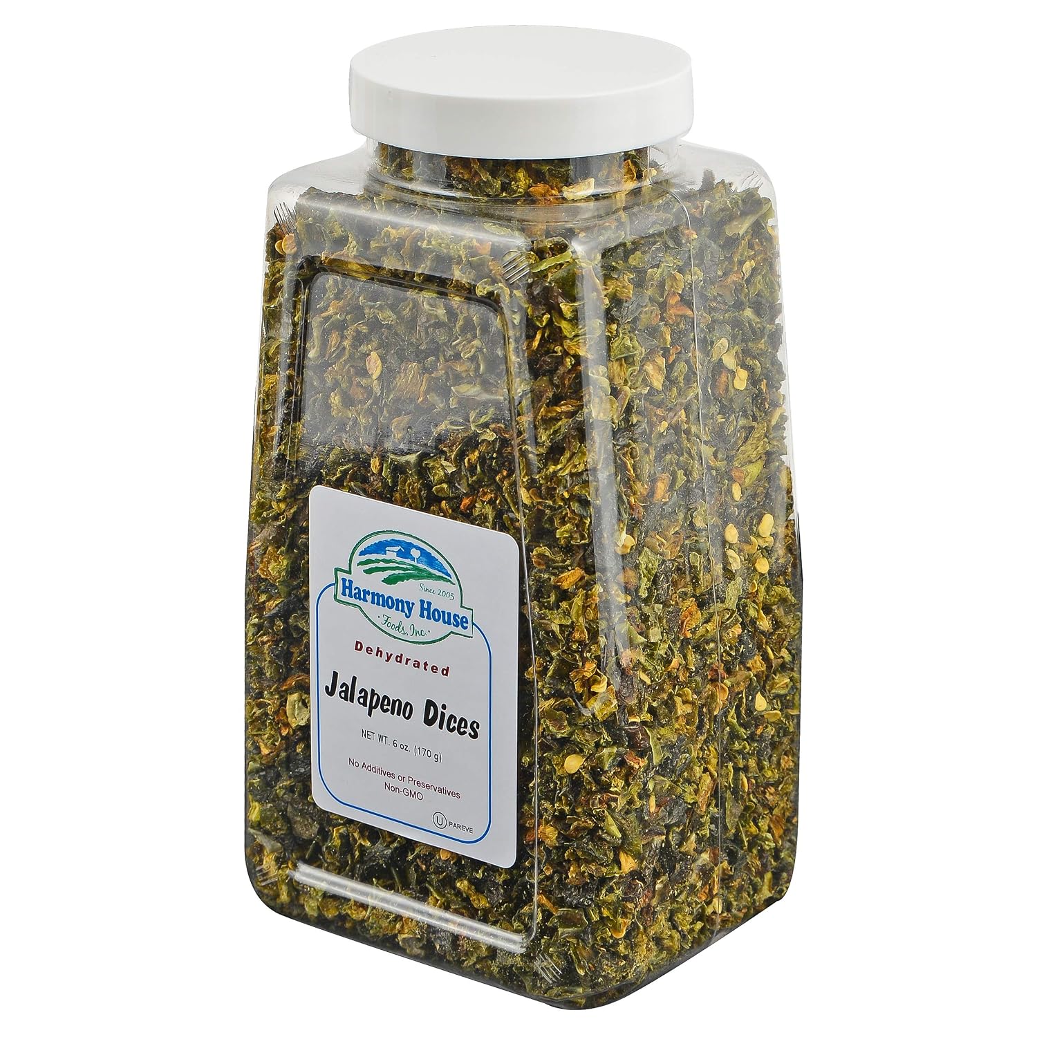 Harmony House Dried Jalapeno Peppers – Dehydrated Peppers For Cooking, Camping, Emergency Supply and More, 6 oz, Quart Jar