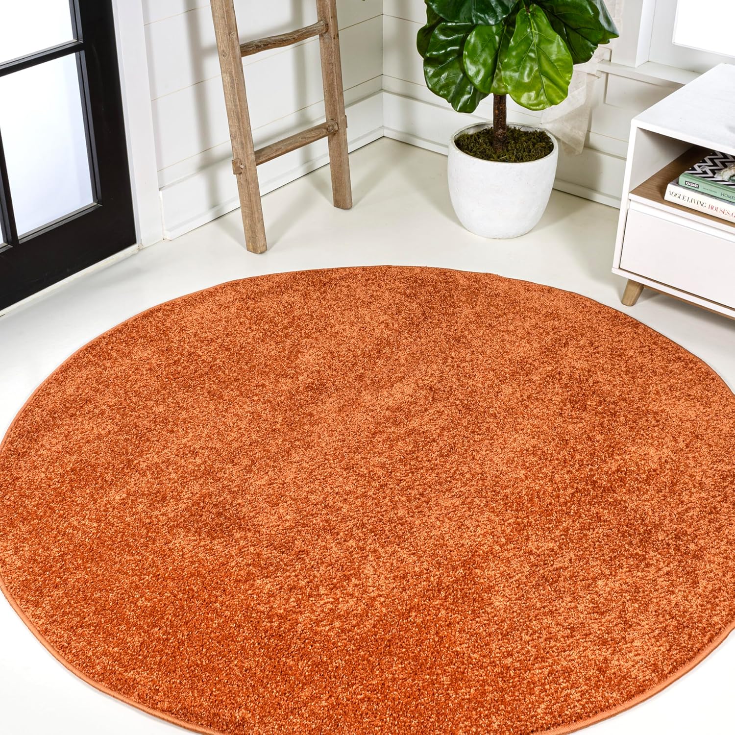 JONATHAN Y Haze Solid Low-Pile Brown Indoor Area Rug 8x10, Coastal, Bohemian, Minimalist, Classic, Easy-Cleaning for Living Room, Bedroom, Kitchen