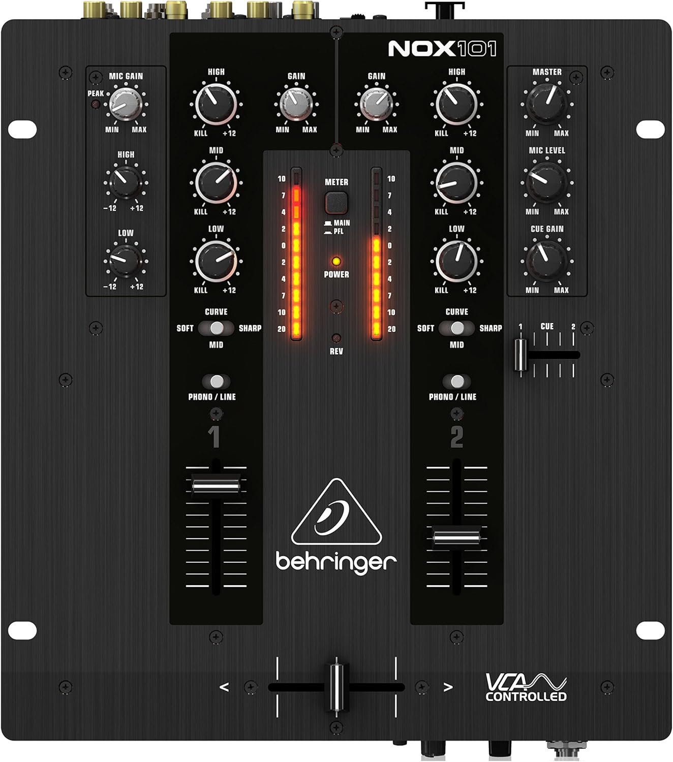 Behringer PRO MIXER NOX101 Premium 2 Channel DJ Mixer with Full VCA-Control and Ultraglide Crossfader