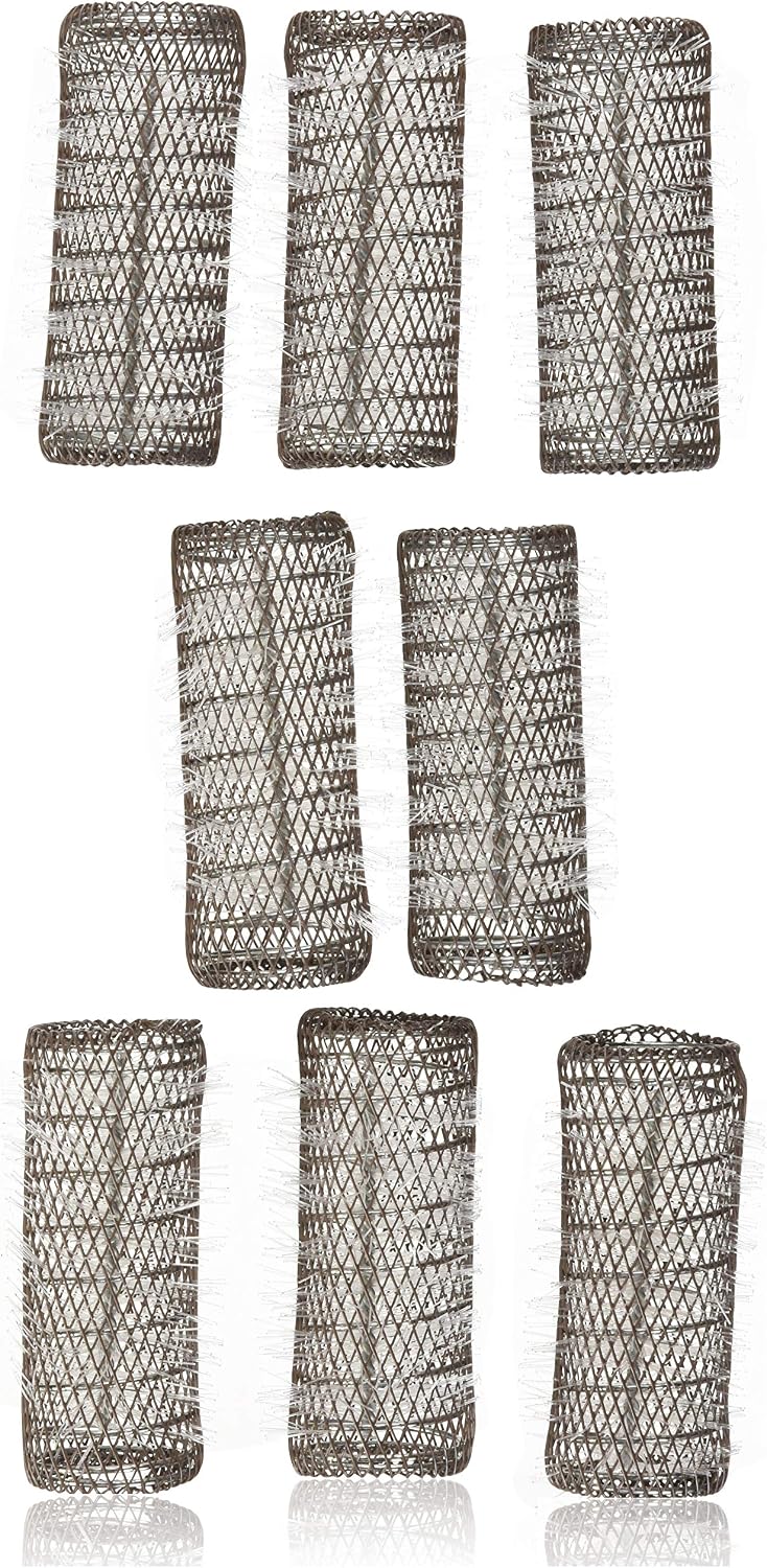 2 Pack (TOTAL 8 ROLLERS w/ 8 Pins) HAIR STYLING BRUSH ROLLERS & PINS Hair Curlers 3" x 1 1/8" Bristles