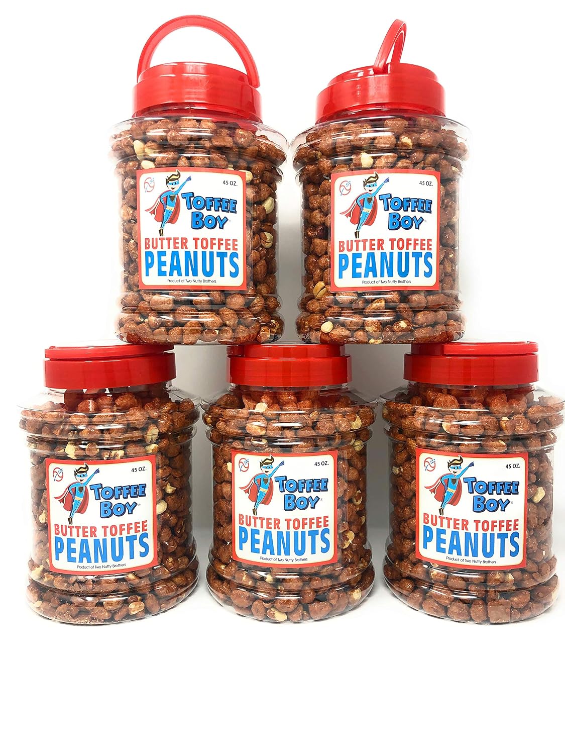 Toffee Boy's Butter Toffee Peanuts - 45 Oz Jar - Family Recipe, Fresh and Hand Cooked, Gluten Free, Real Ingredients, No Preservatives, The PERFECT Holiday Gift