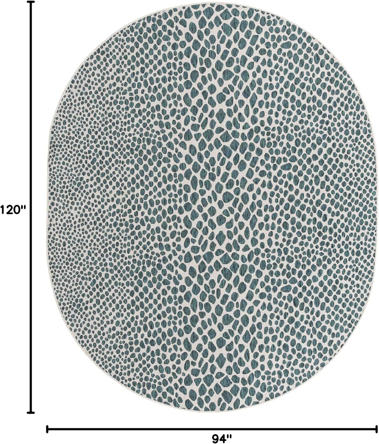 Unique Loom Outdoor Collection Area Rug - Cape Town (9' x 12' Rectangle, Blue/Ivory)