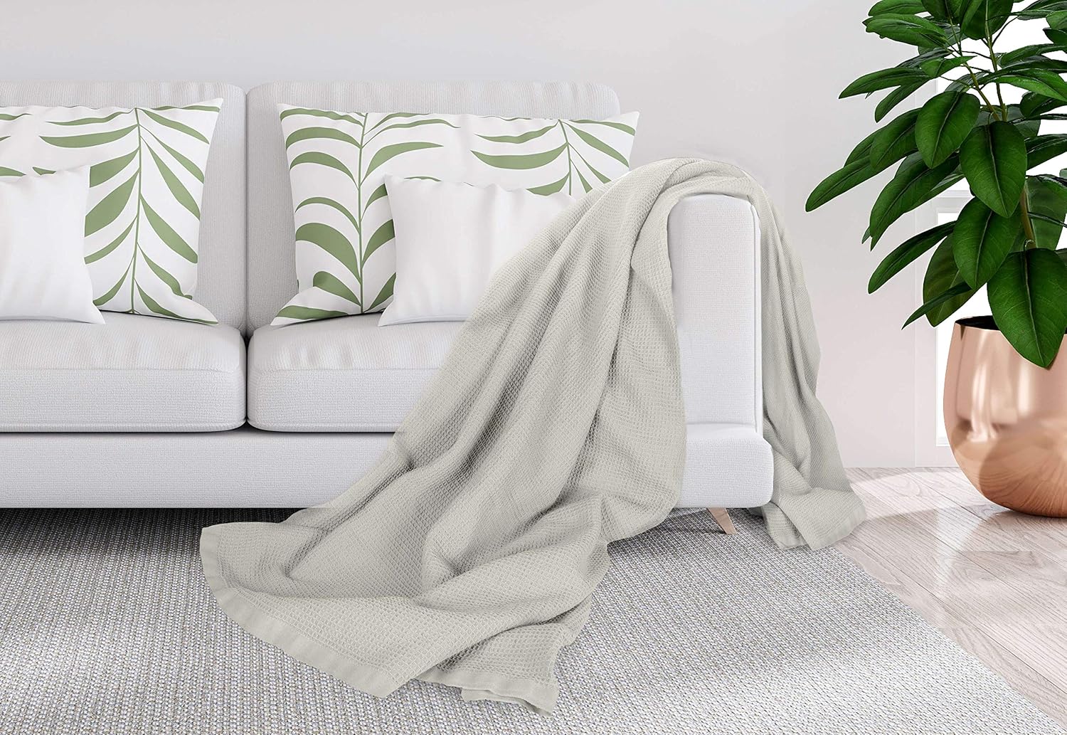 Crover All Season Waffle Premium Thermal Blanket Queen Size 90"x90" Durable Soft Cozy Breathable Weave Design 100% Cotton, Orchid Pink