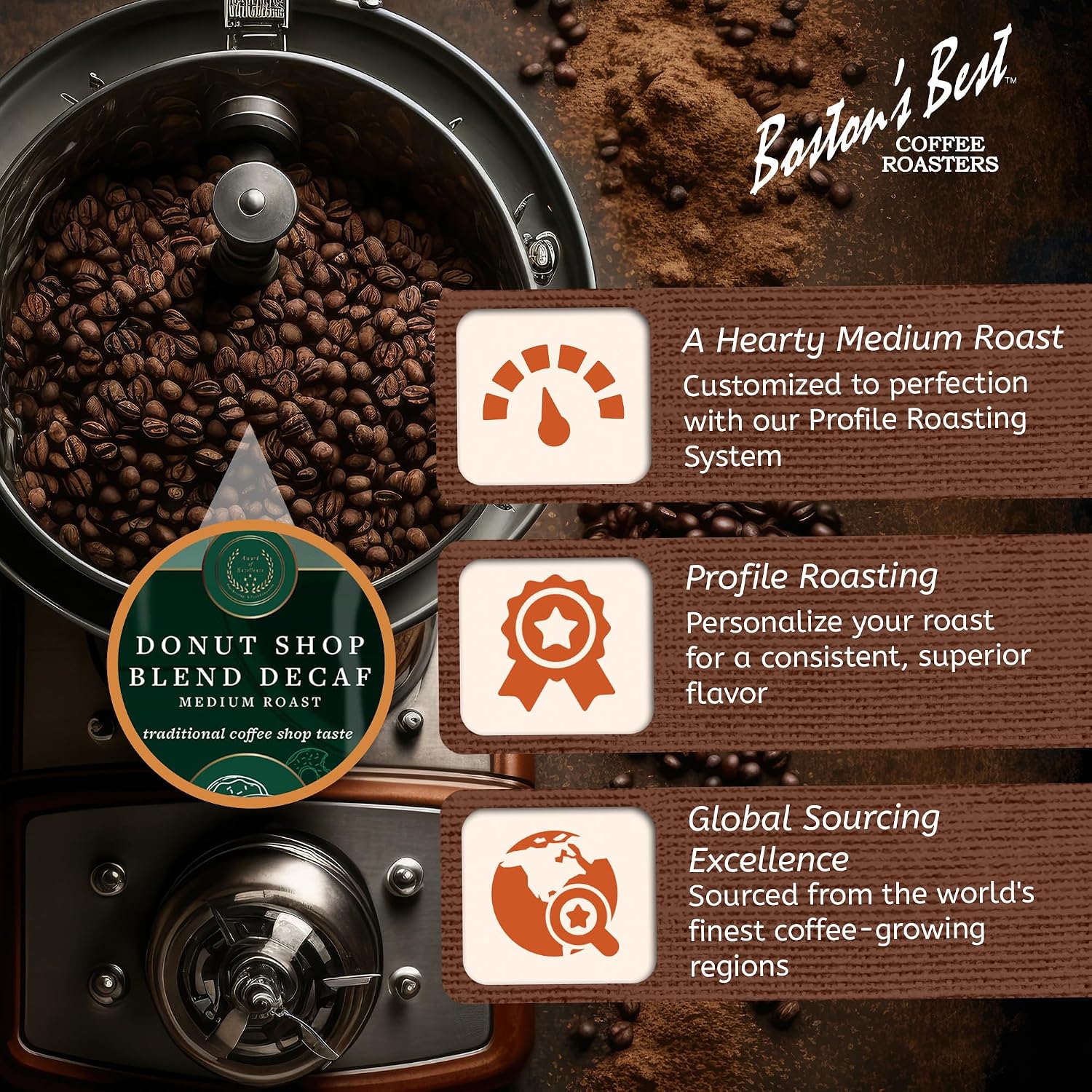 Boston’s Best Coffee - Fall-Inspired Pumpkin Spice Medium Roast Gourmet Delicious Flavored Coffee, Premium Ground - 11 oz. / 311 g Bag