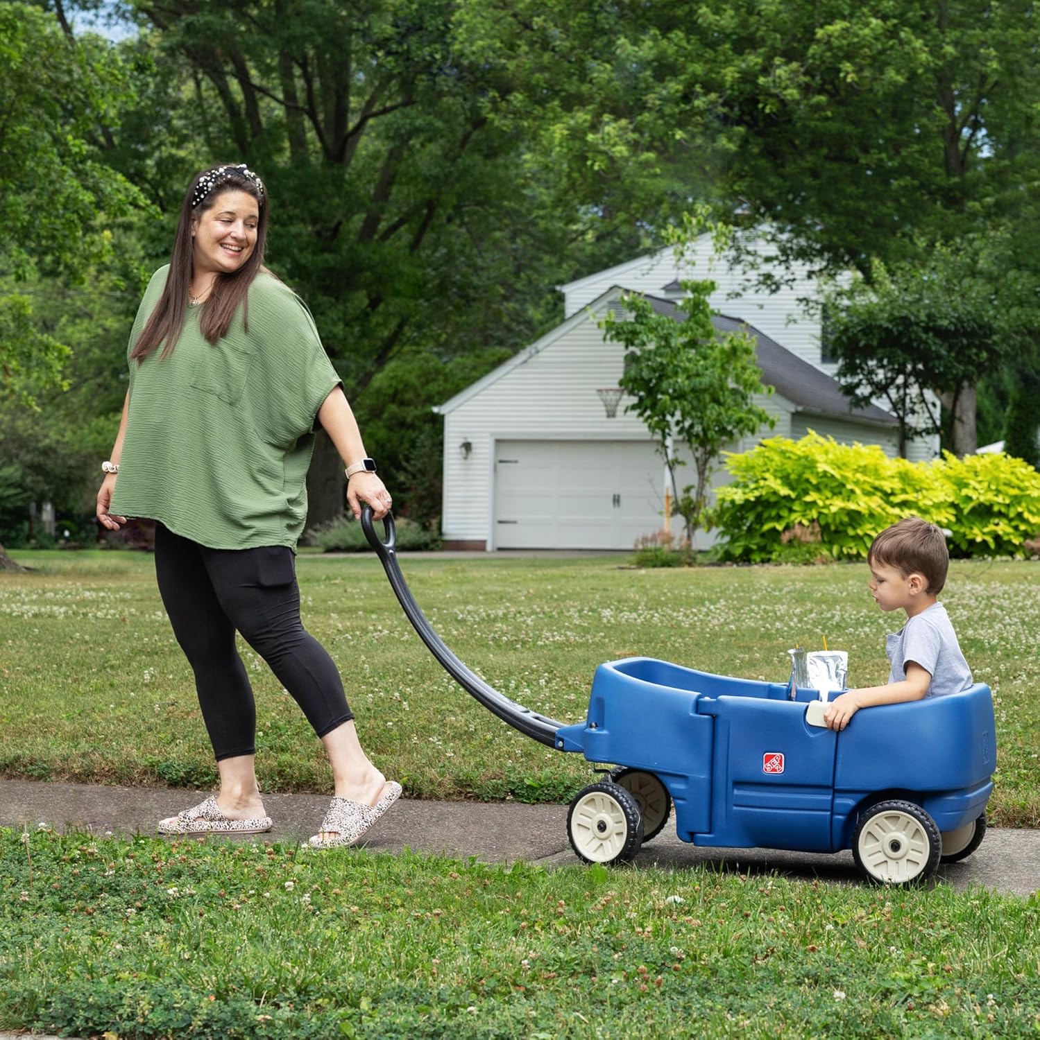 Step2 Wagon for Two Plus, Kids Ride On Toy, Stroller Substitute, Includes Seat Belts, Made of Durable Plastic, Max Weight 75 lbs.