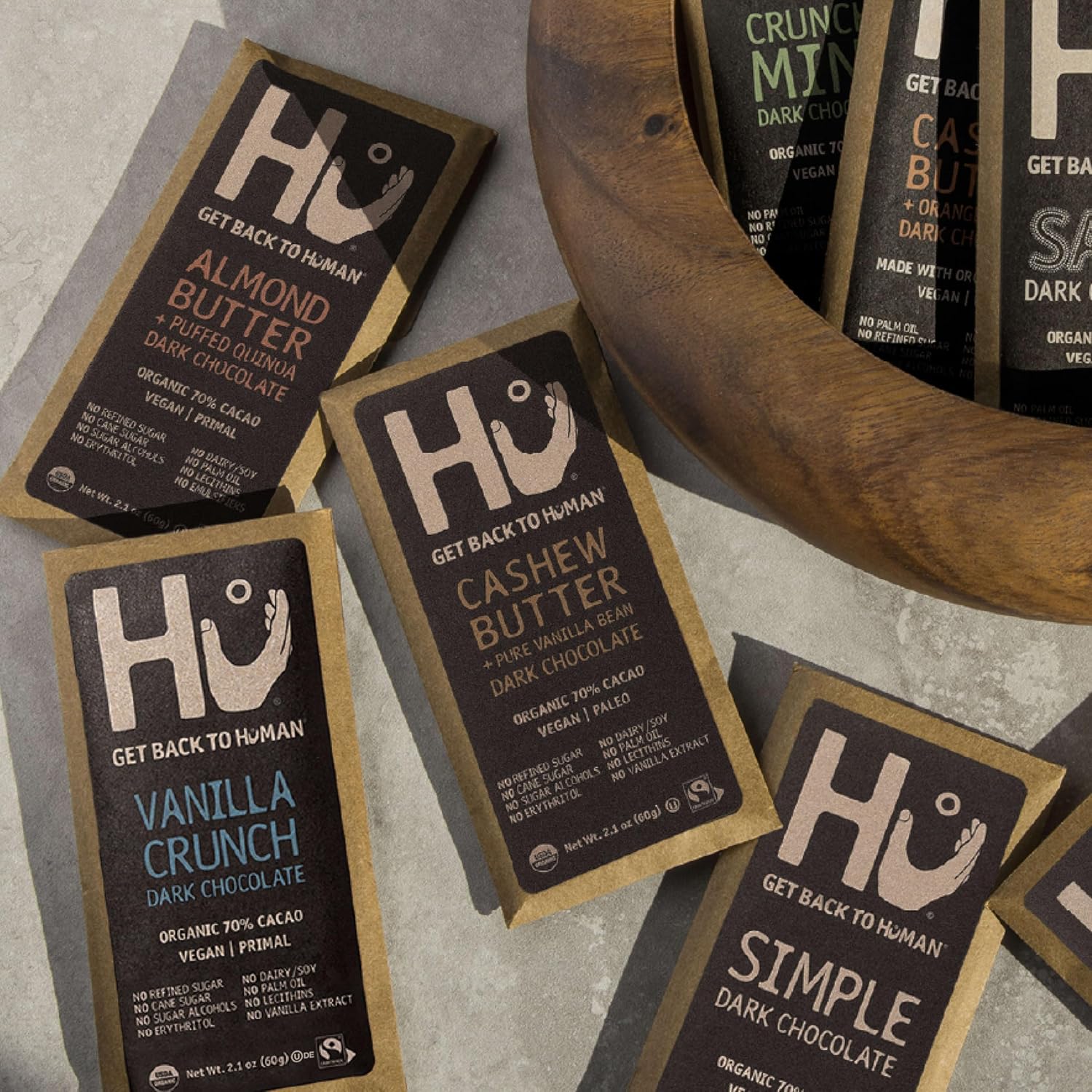 Hu Vanilla Crunch Dark Chocolate Bar, 2.1 Ounce Bar, 1 Count