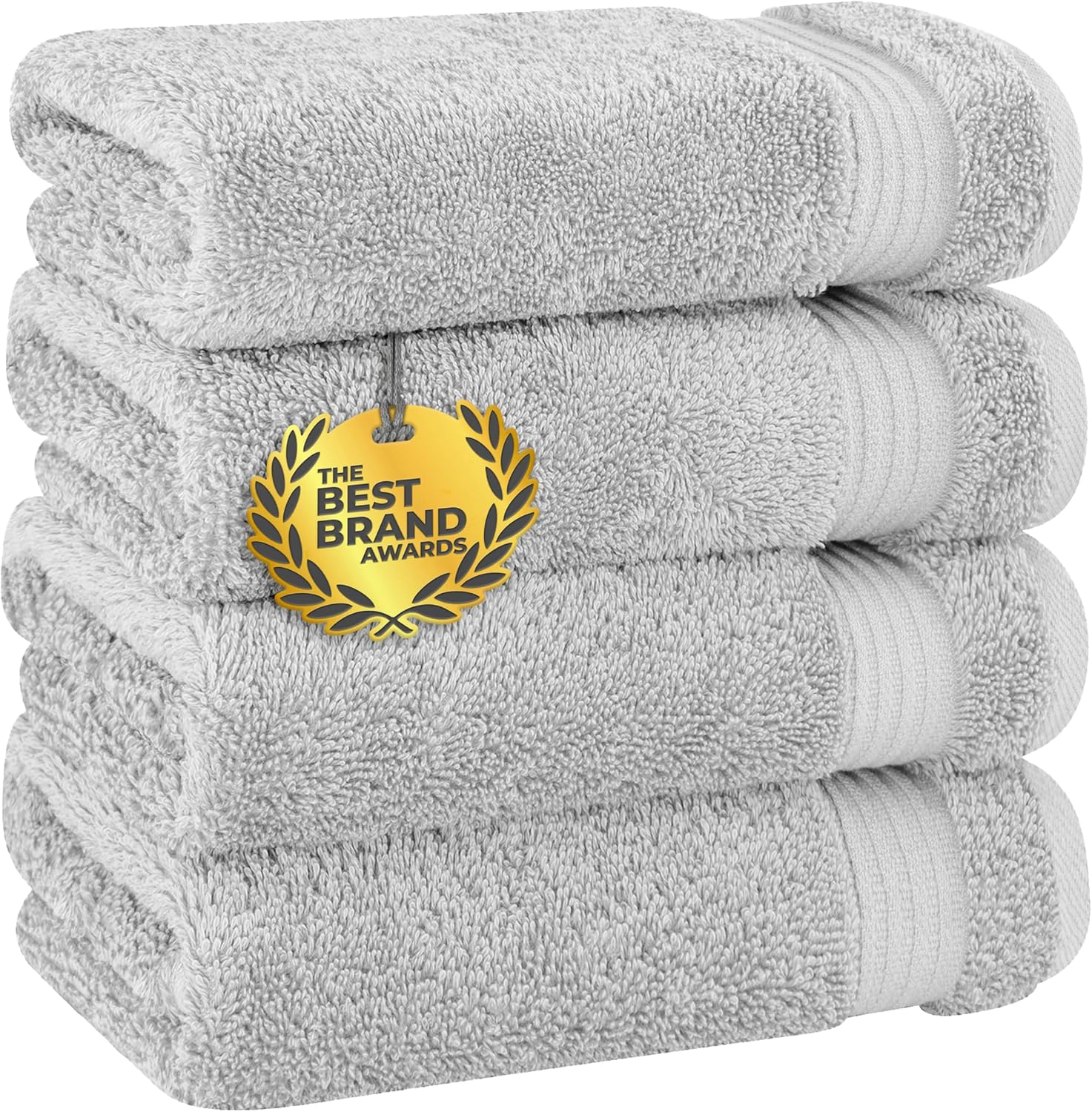 Cotton Paradise Towel Set of 6, 2 Bath Towels, 2 Hand Towels and 2 Washcloths Towels for Bathroom Sets, Smoke Gray
