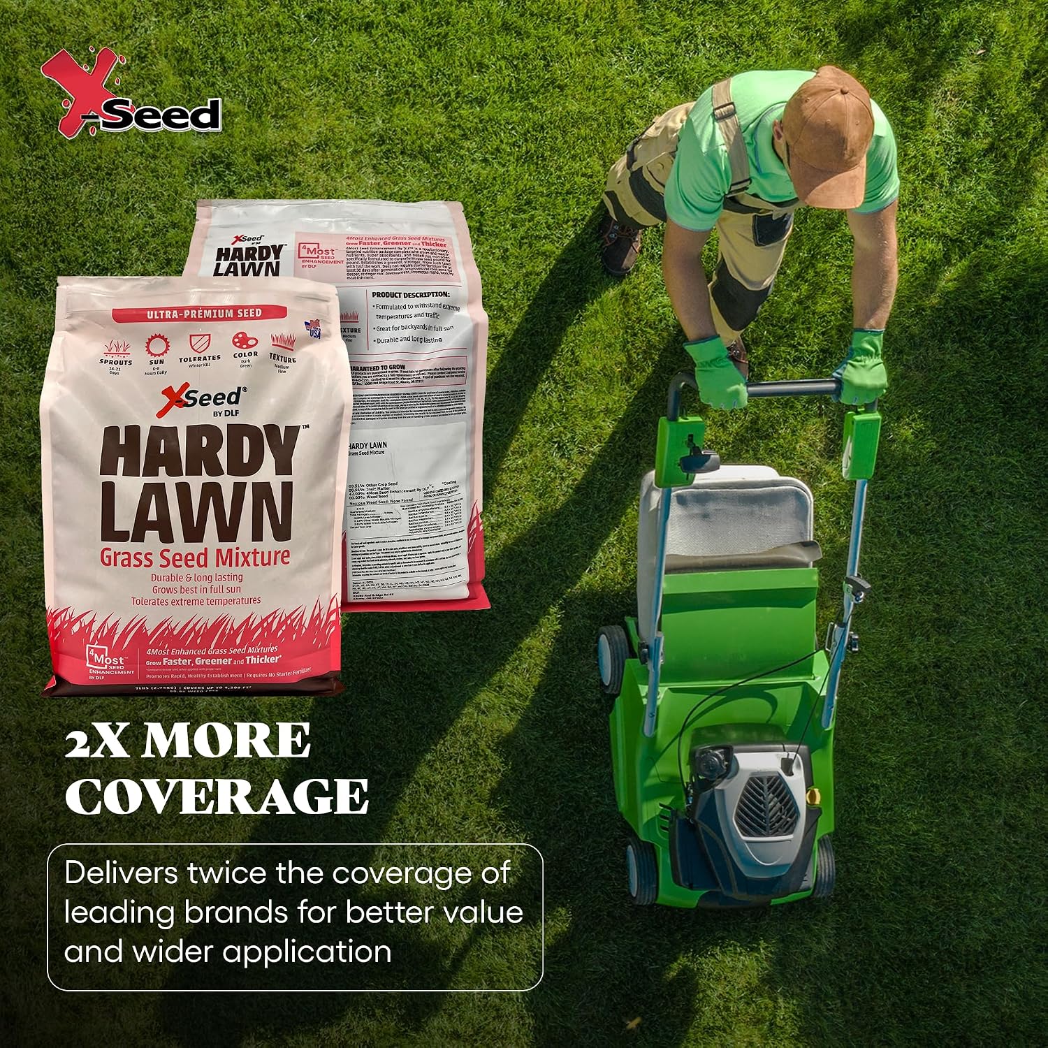 X-Seed Ultra Premium Hardy Lawn Seed Mixture, 7-Pound