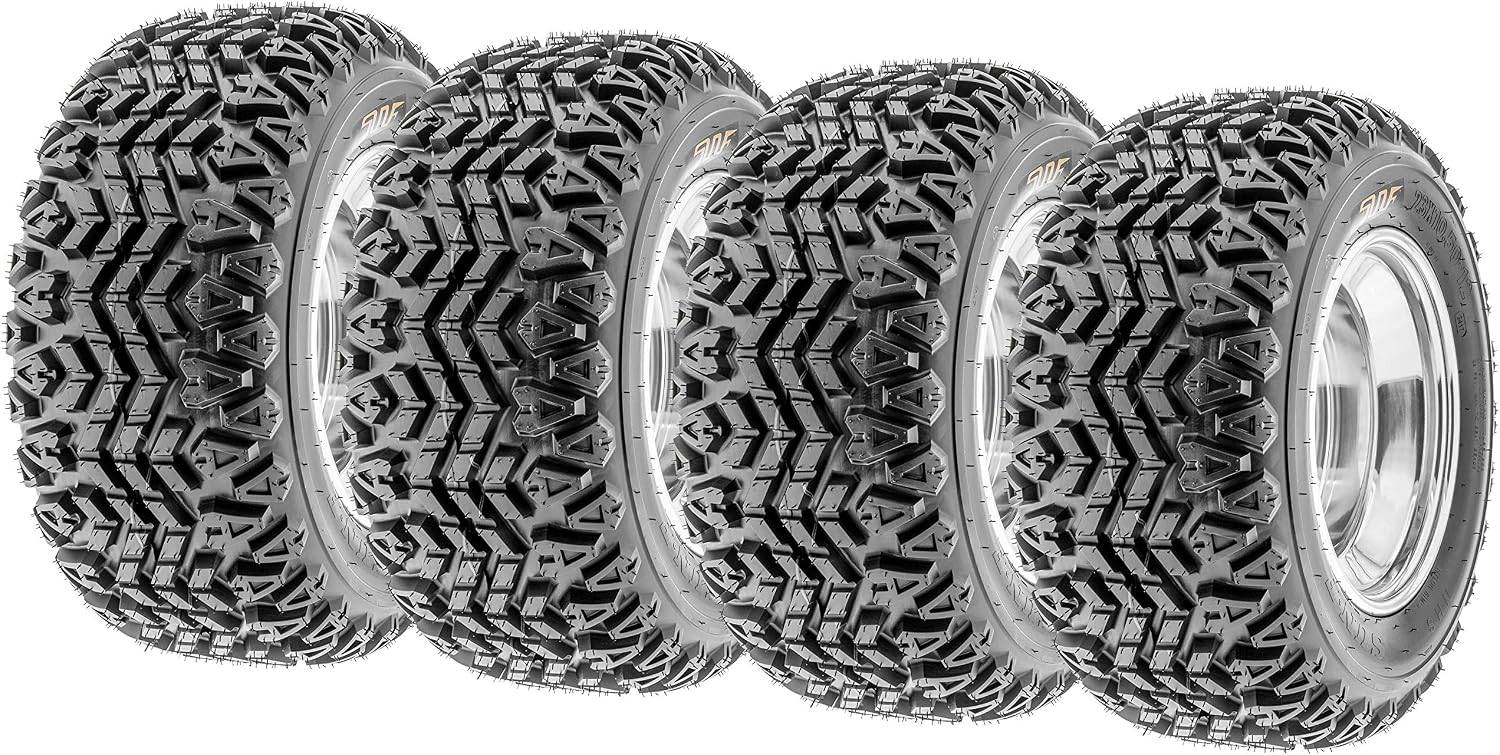 SunF 21x7-10 Front & 22x11-8 Rear ATV UTV Golf-Cart Turf Trail Tires, 4 Ply, G003 Rim(s) NOT included, Set of 4