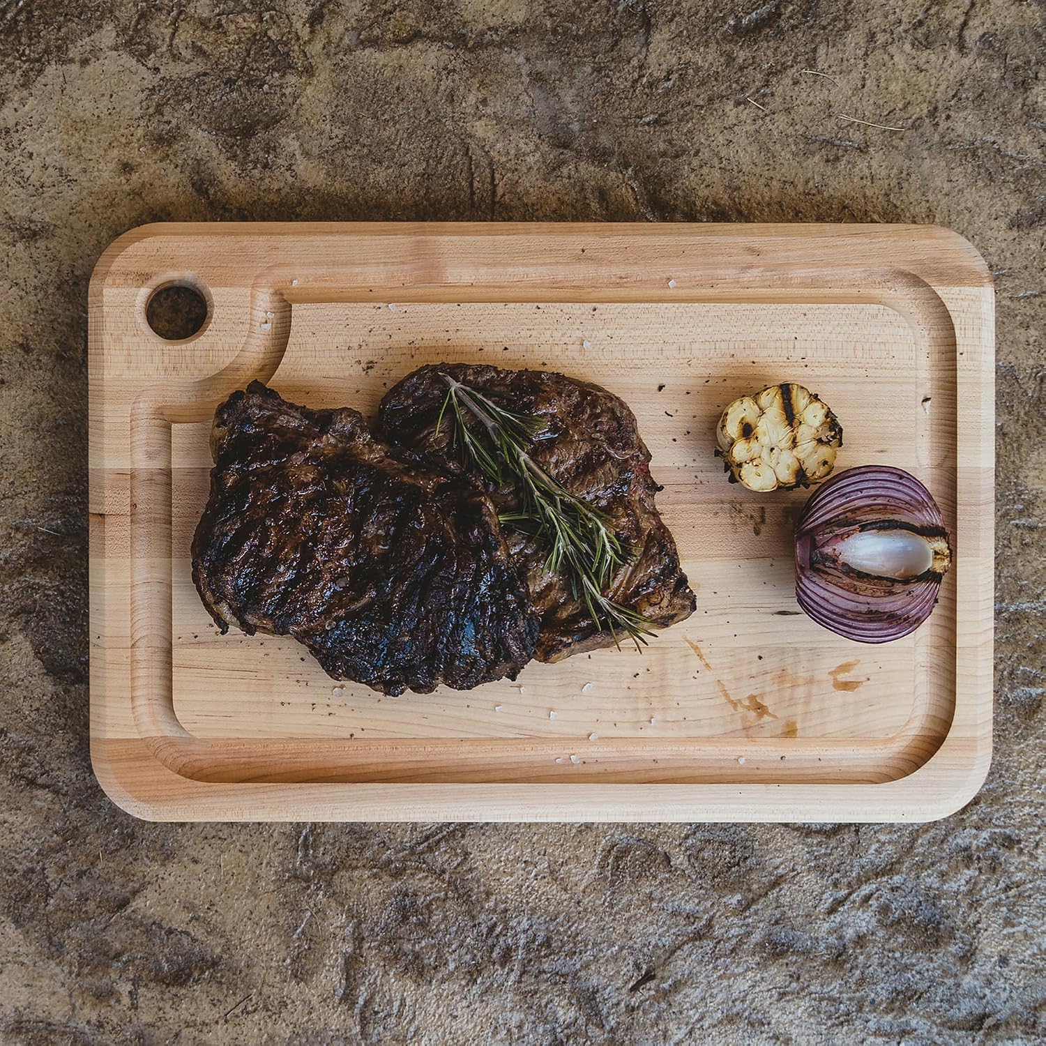 John Boos Prestige Series Rectangular Wooden Maple Cutting Board 16”x10” – 1.25” Thick, 6-lb Reversible Butcher Block with Juice Groove, Edge-Grain & Finger Grip Hole – Made in the USA | 1.25” Thick, 6-lb Butcher Block with Juice Groove, Edge-Grain & Fin…