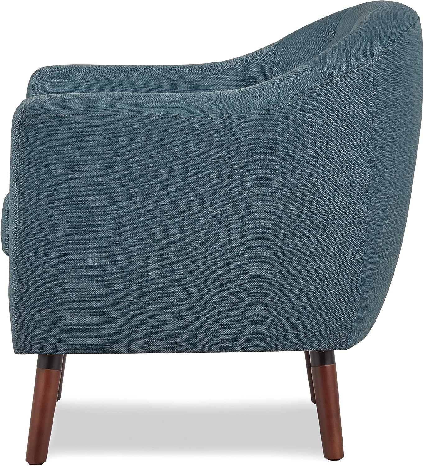 Homelegance Lucille Modern Accent Chair, Upholstered Reading Chair with Button-Tufted Back, Sloped Arms, Removable Seat Cushion Cover and Espresso Wood Legs, for Living Room, Bedroom or Office, Blue