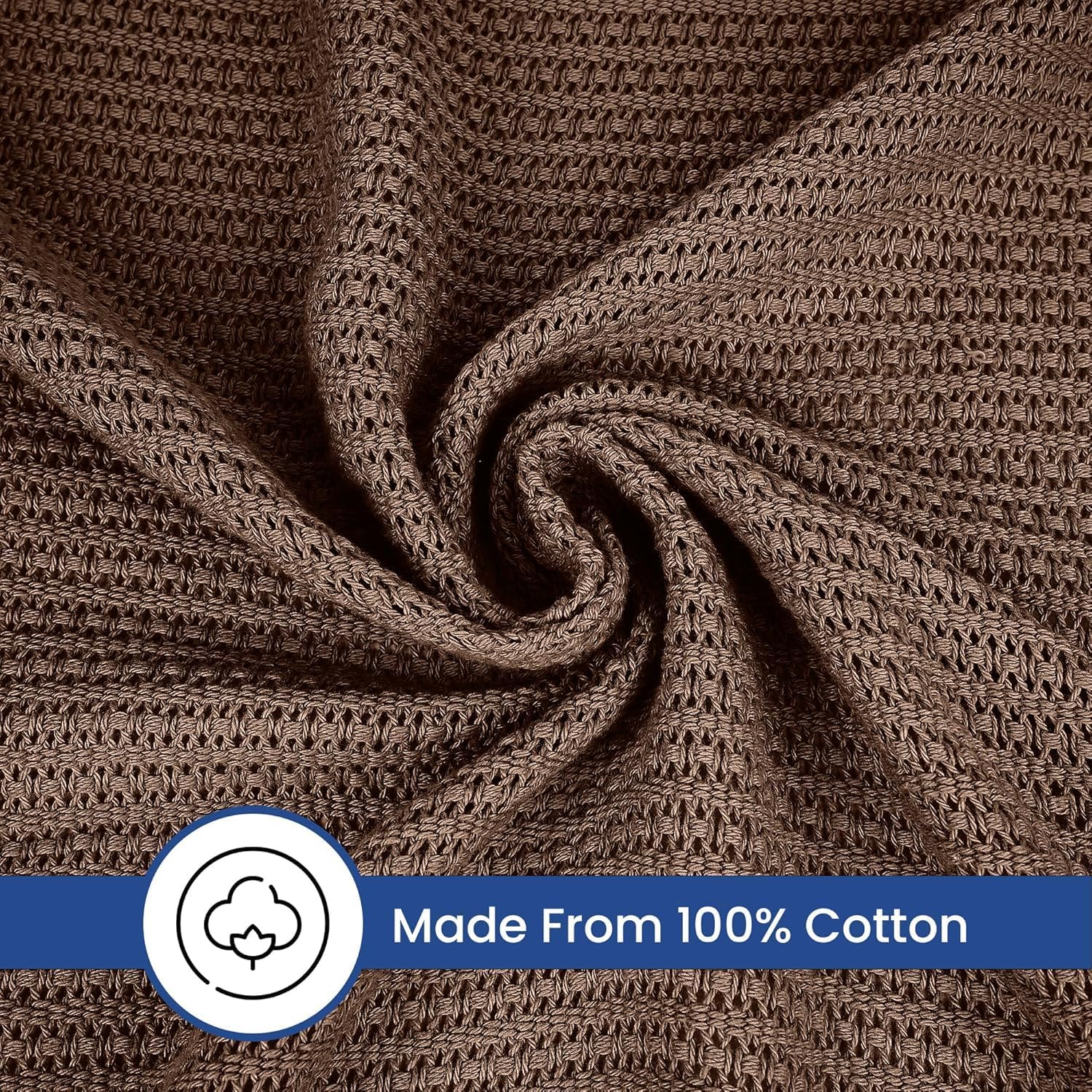 Linteum 100% Cotton Open-Cell Leno Weave Blanket — Breathable All Season — Queen 90x90 — Ice Grey
