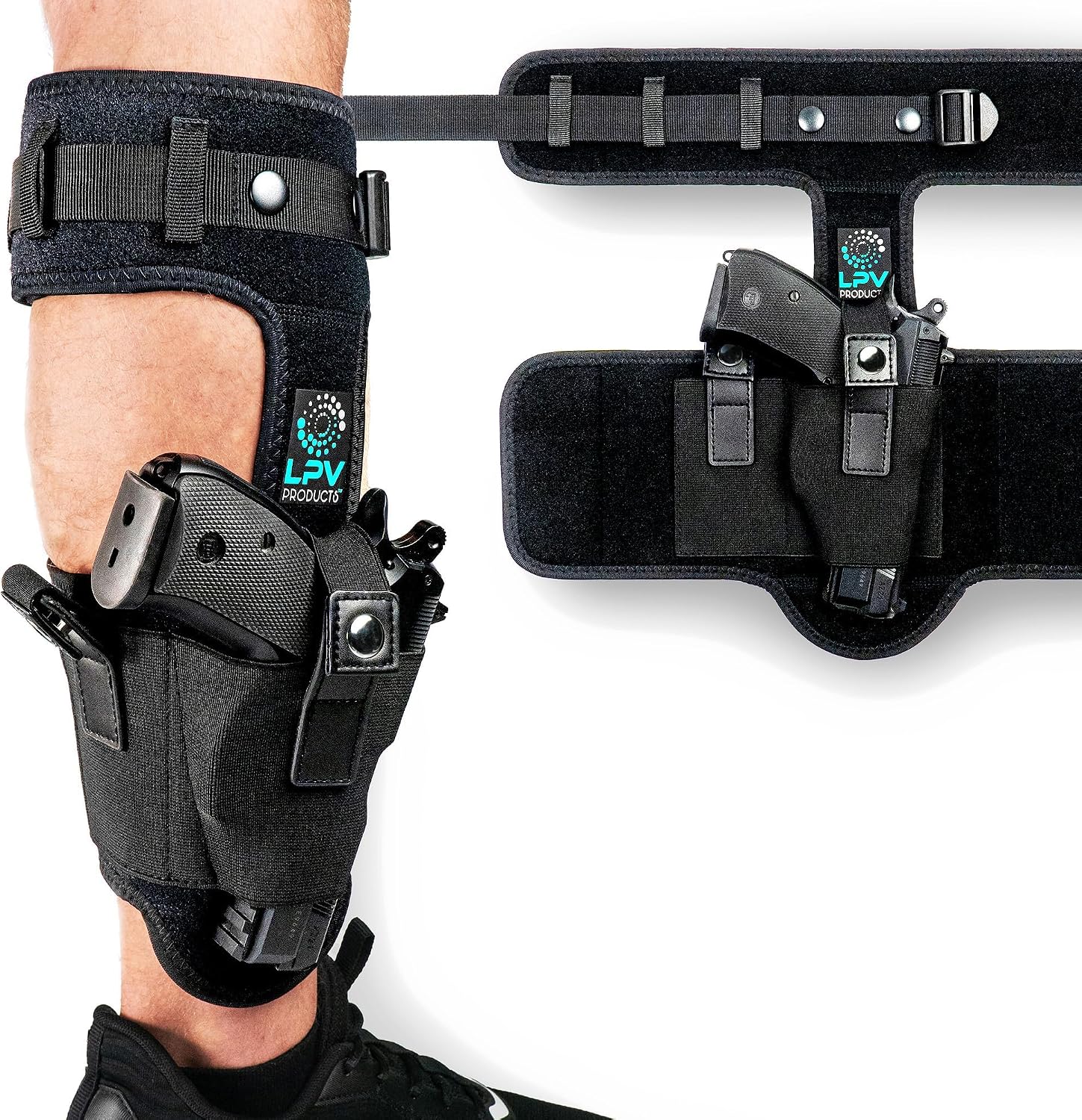 Premium Ankle Holster for Deep Concealment, 9mm 380 | Upgraded Version | Comfortable & Durable | Fits Glock 43 26 19, Ruger LCP, SIG P365, Springfield, Shield 9mm, Bodyguard 380 and Most other Pistols