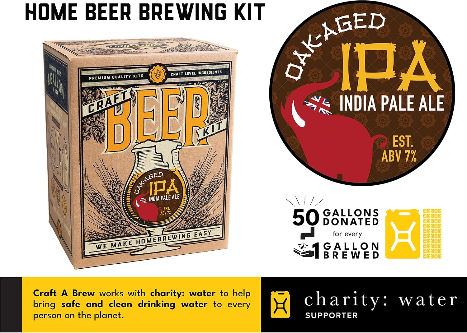 Craft A Brew - Hefeweizen - Beer Making Kit - Make Your Own Craft Beer - Complete Equipment and Supplies - Starter Home Brewing Kit - 1 Gallon