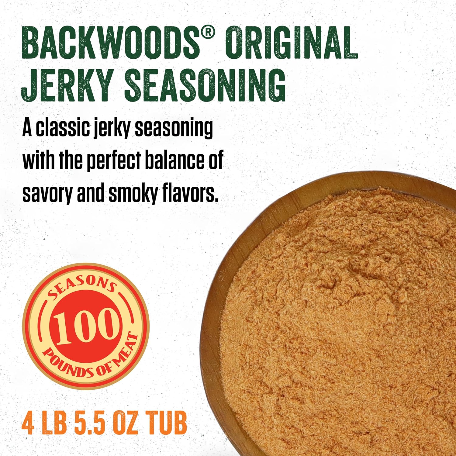 LEM Products Backwoods Original Jerky Seasoning, 4 lb 5.5 oz Bucket | Pre-Measured Seasoning and Cure for Wild Game and Domestic Meat