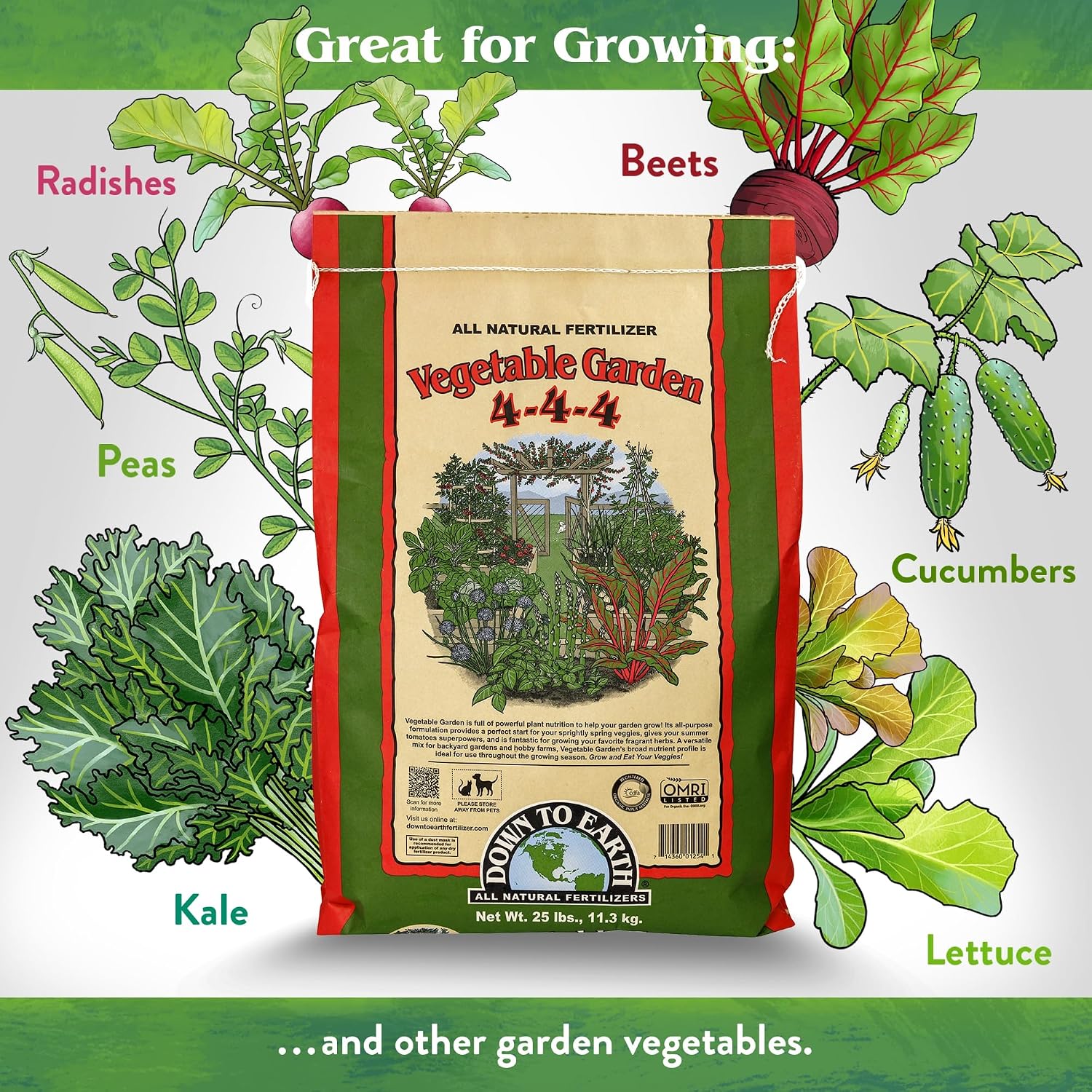 Down To Earth All Natural Fertilizers Organic Vegetable Garden - 25 lb