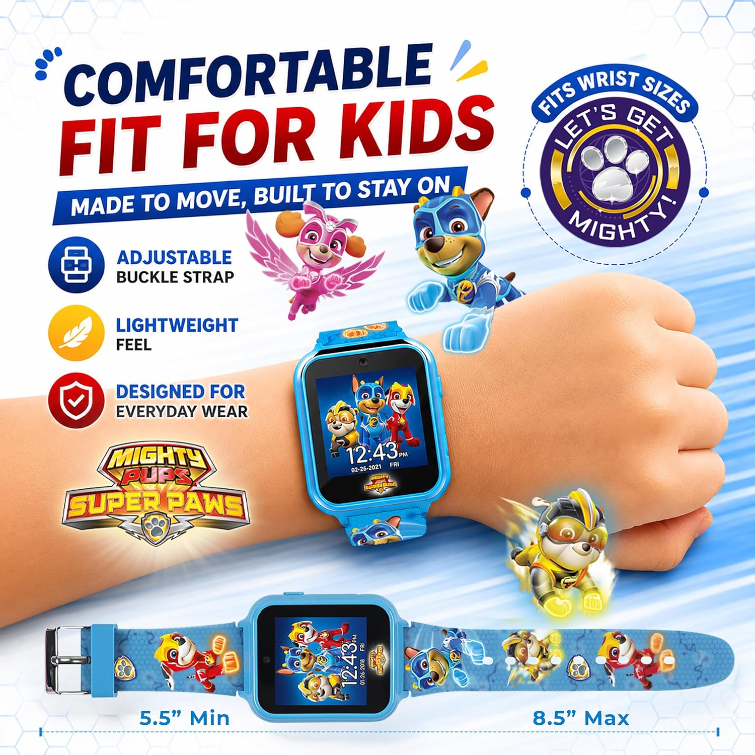 Accutime Paw Patrol Smart Watch with Camera for Kids and Toddlers - Interactive Smartwatch for Boys & Girls Featuring Games, Voice Recorder
