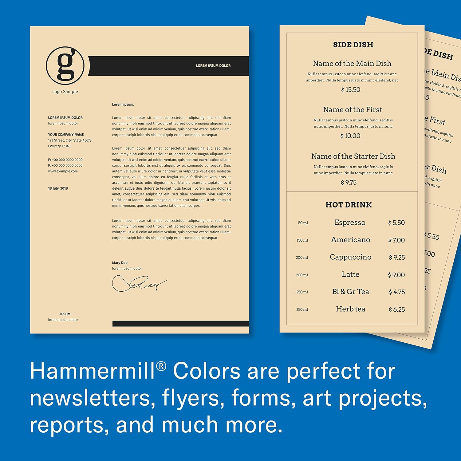 Hammermill Colored Paper, 20 lb Ivory Printer Paper, 8.5 x 11 - Made in the USA, Pastel Paper, 103176R - 1 Ream (500 Sheets)