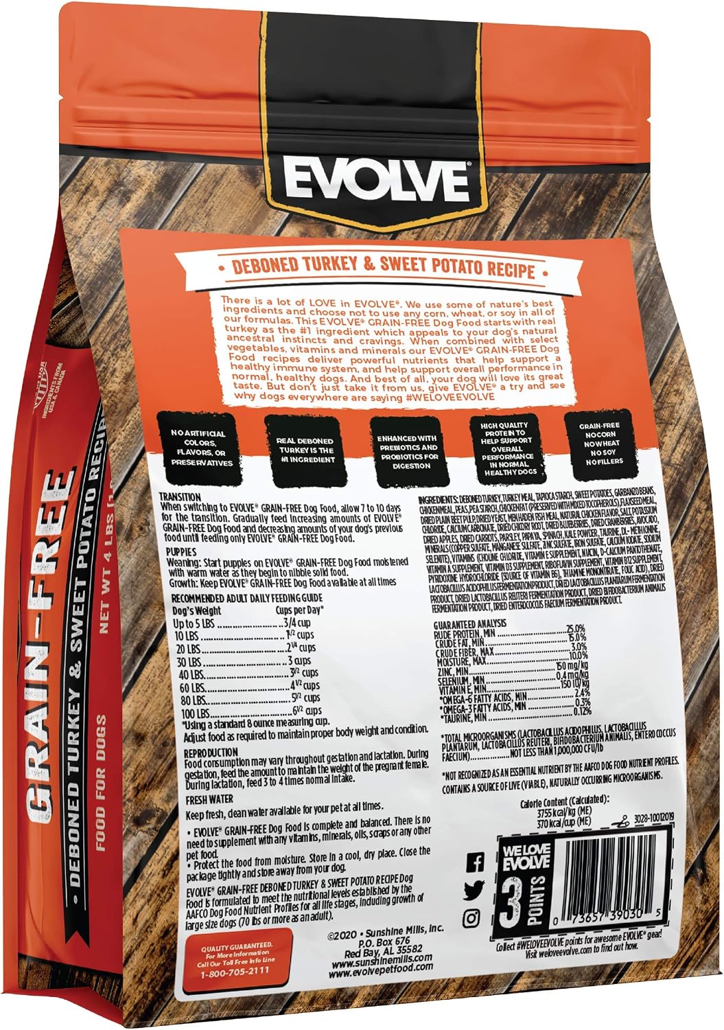 Evolve Grain Free Deboned Duck, Sweet Potato & Venison Recipe Dry Dog Food, 3.5 lb.