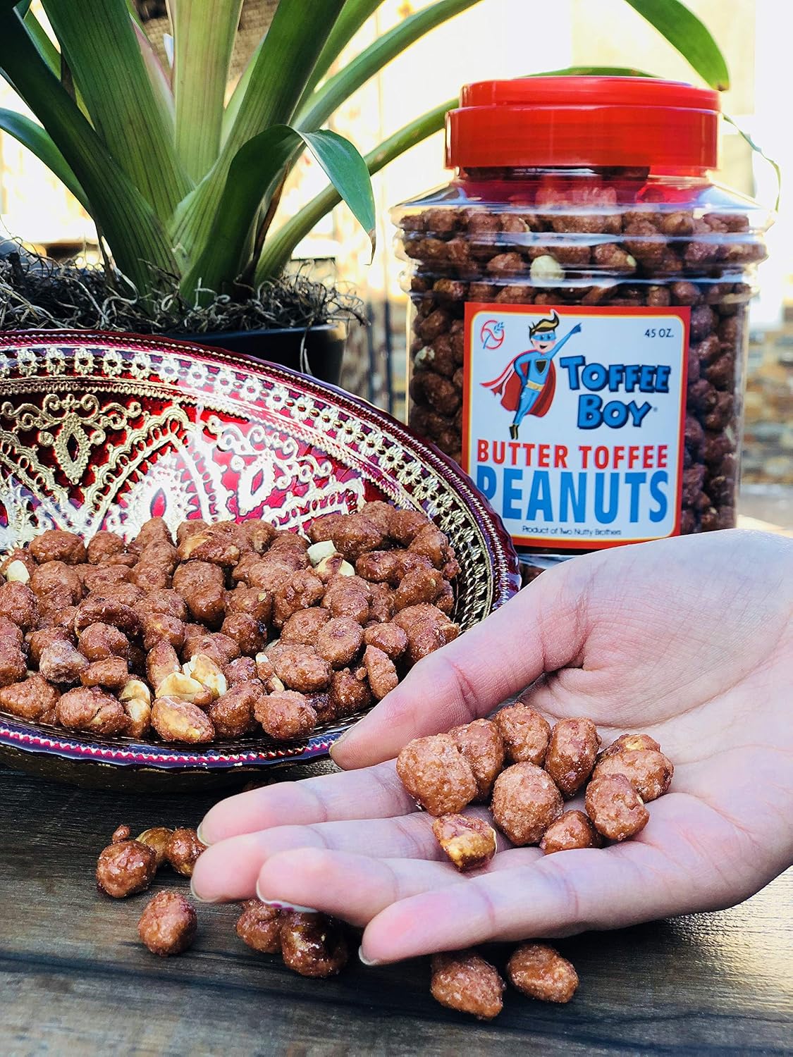 Toffee Boy's Butter Toffee Peanuts - 45 Oz Jar - Family Recipe, Fresh and Hand Cooked, Gluten Free, Real Ingredients, No Preservatives, The PERFECT Holiday Gift