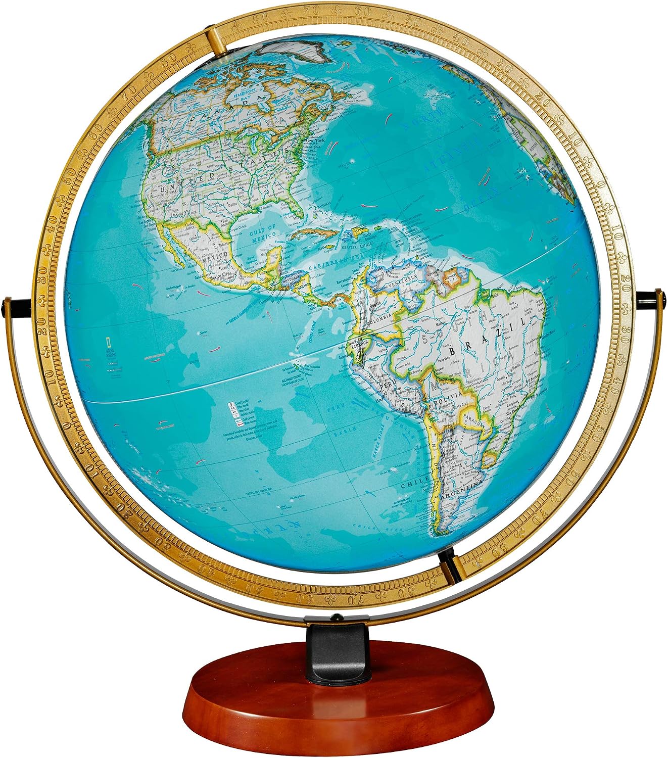 Nicollet Illuminated 16" Diameter National Geographic Cartography, with Mountain Relief