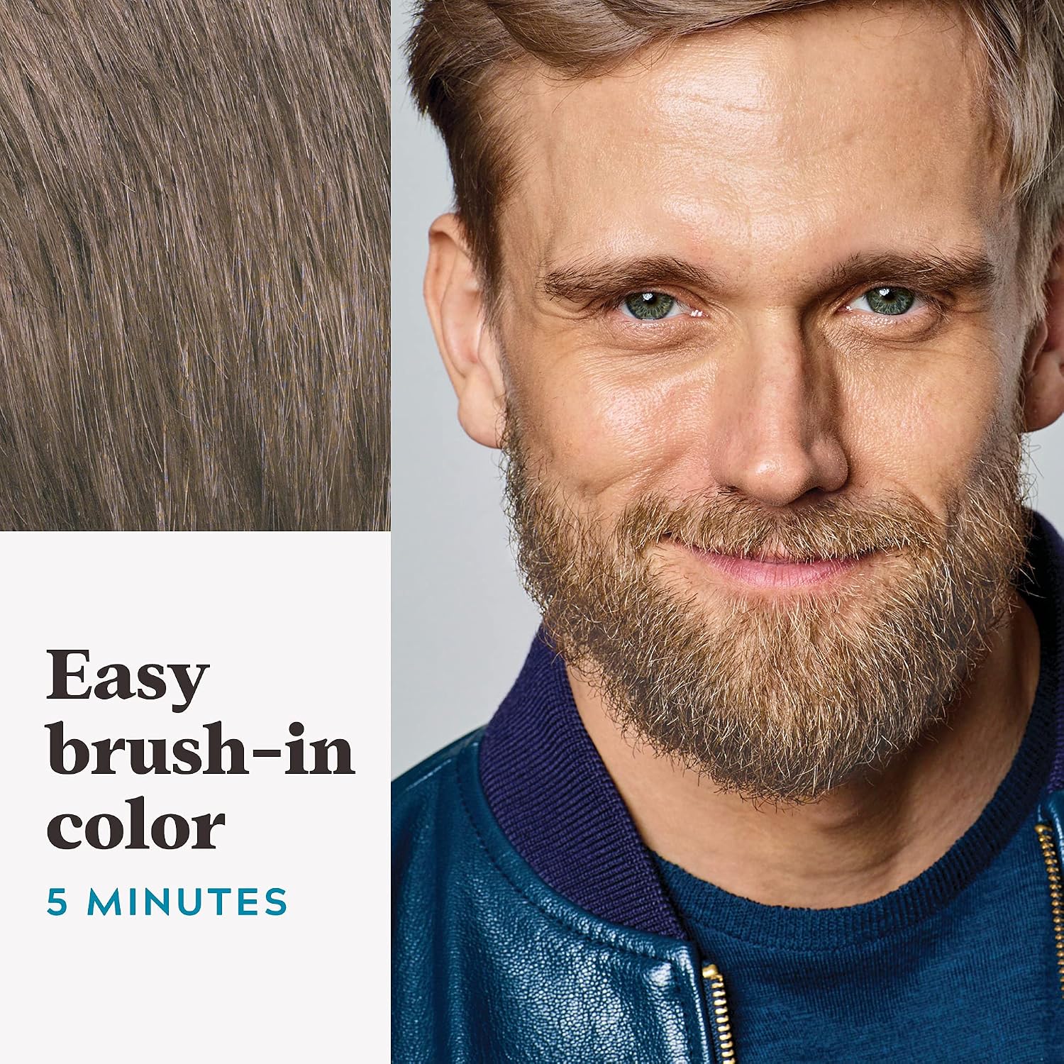 JUST FOR MEN Mustache & Beard Dye, Keratin, Light Brown M-25 (1 Pack) | Mustache & Beard color light brown designed for facial hair to instantly eliminate gray. Enhanced with keratin & biotin.