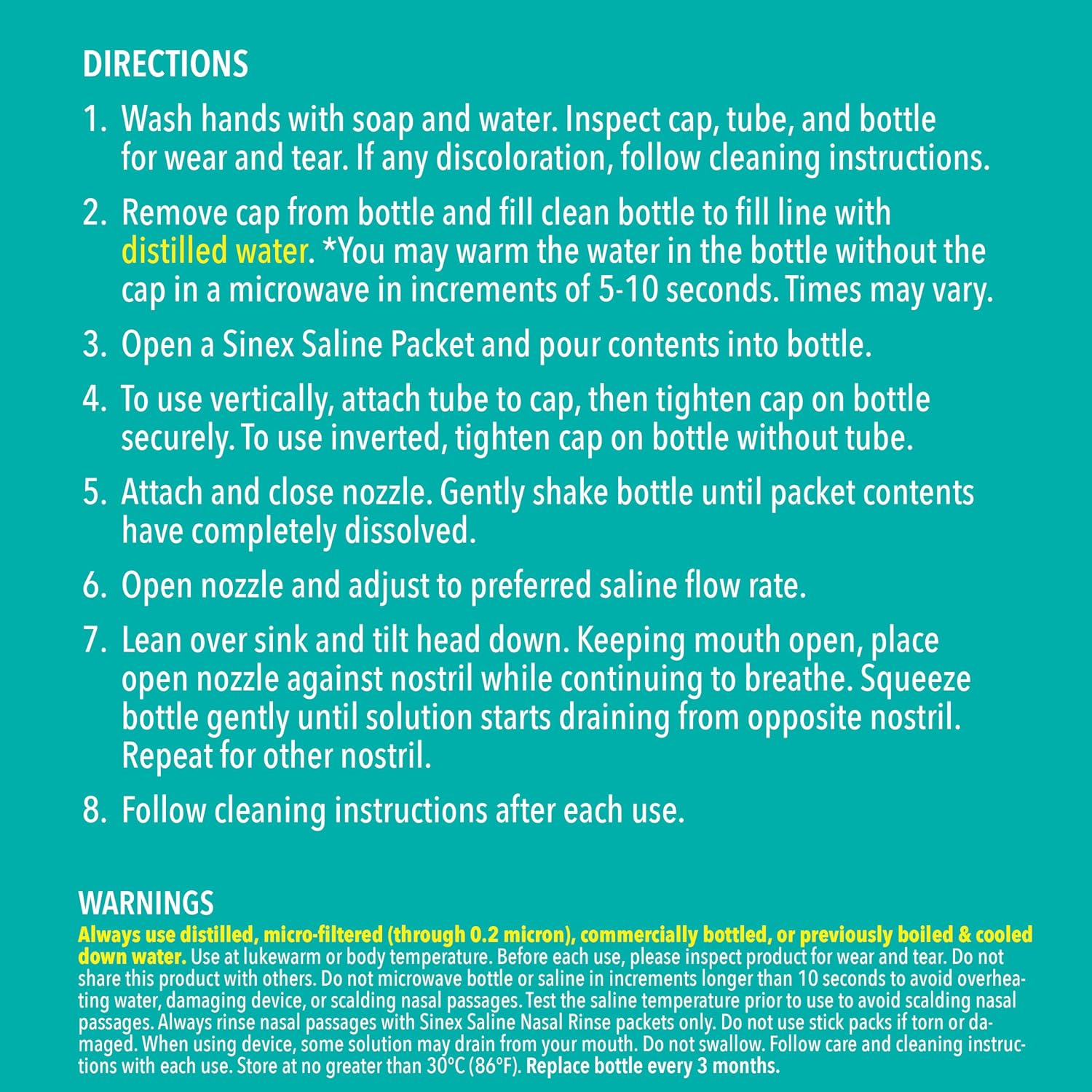 Vicks Sinex Saline Nasal Rinse Starter Kit, Drug Free Saline, Flush Out Mucus and Allergens