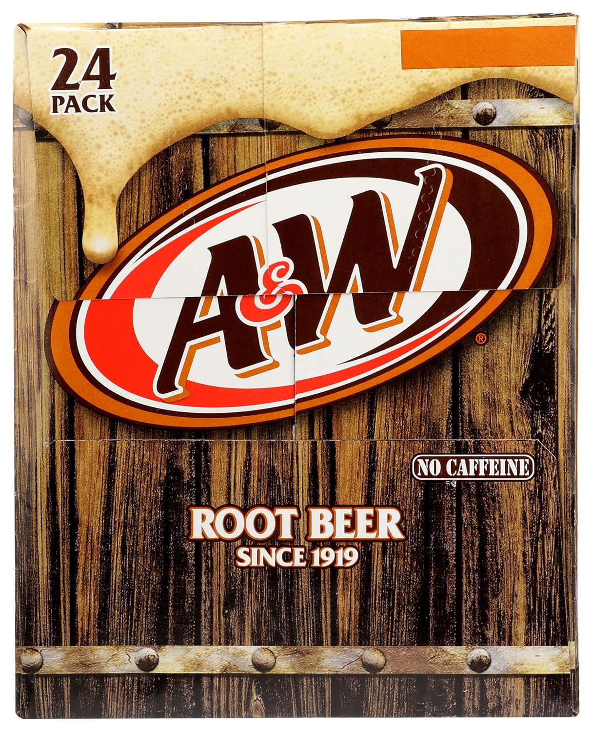 A&W Root Beer Soda, 12 fl oz cans, 24 pack