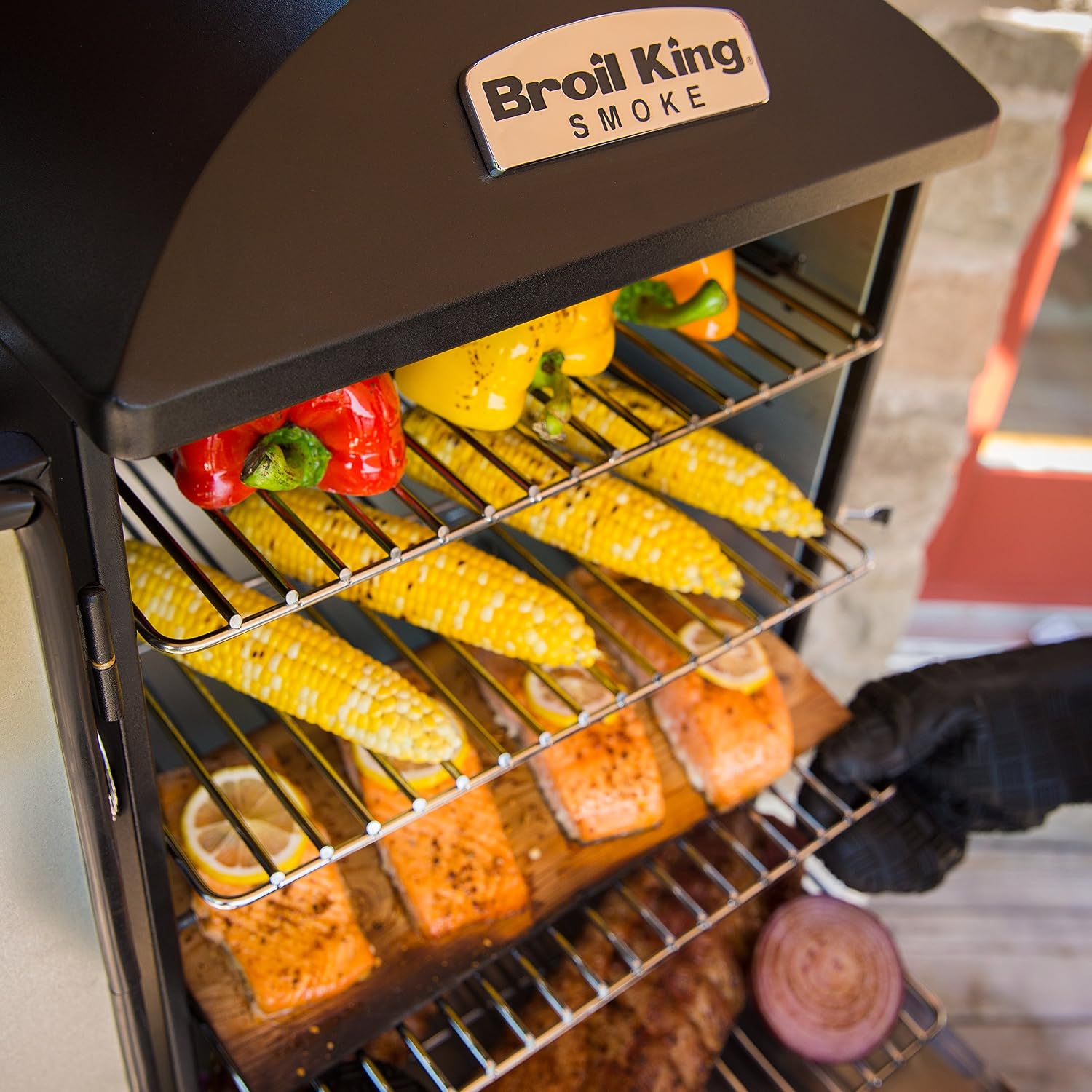 Broil King 923610 Vertical Charcoal Cabinet Smoker, Black