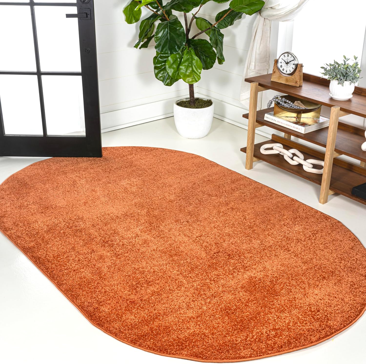 JONATHAN Y Haze Solid Low-Pile Brown Indoor Area Rug 8x10, Coastal, Bohemian, Minimalist, Classic, Easy-Cleaning for Living Room, Bedroom, Kitchen