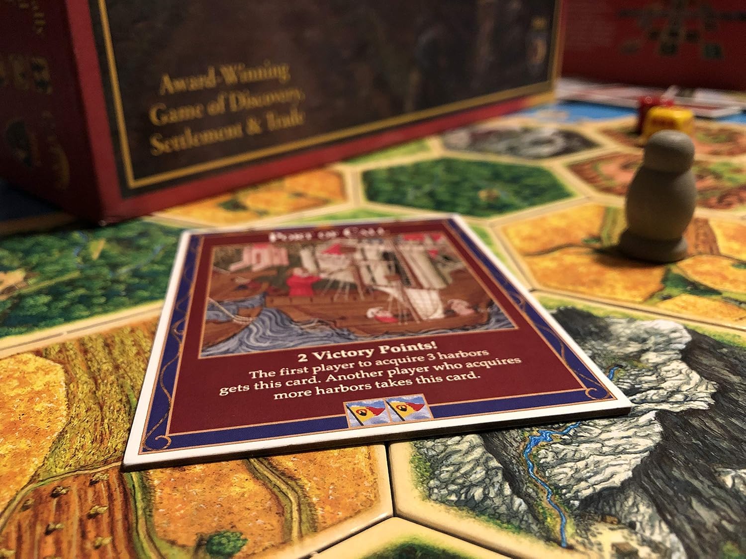 Port of Call Bonus Card compatible with Catan's Settlers of Catan, Seafarers, Cities and Knights and Catan Expansions