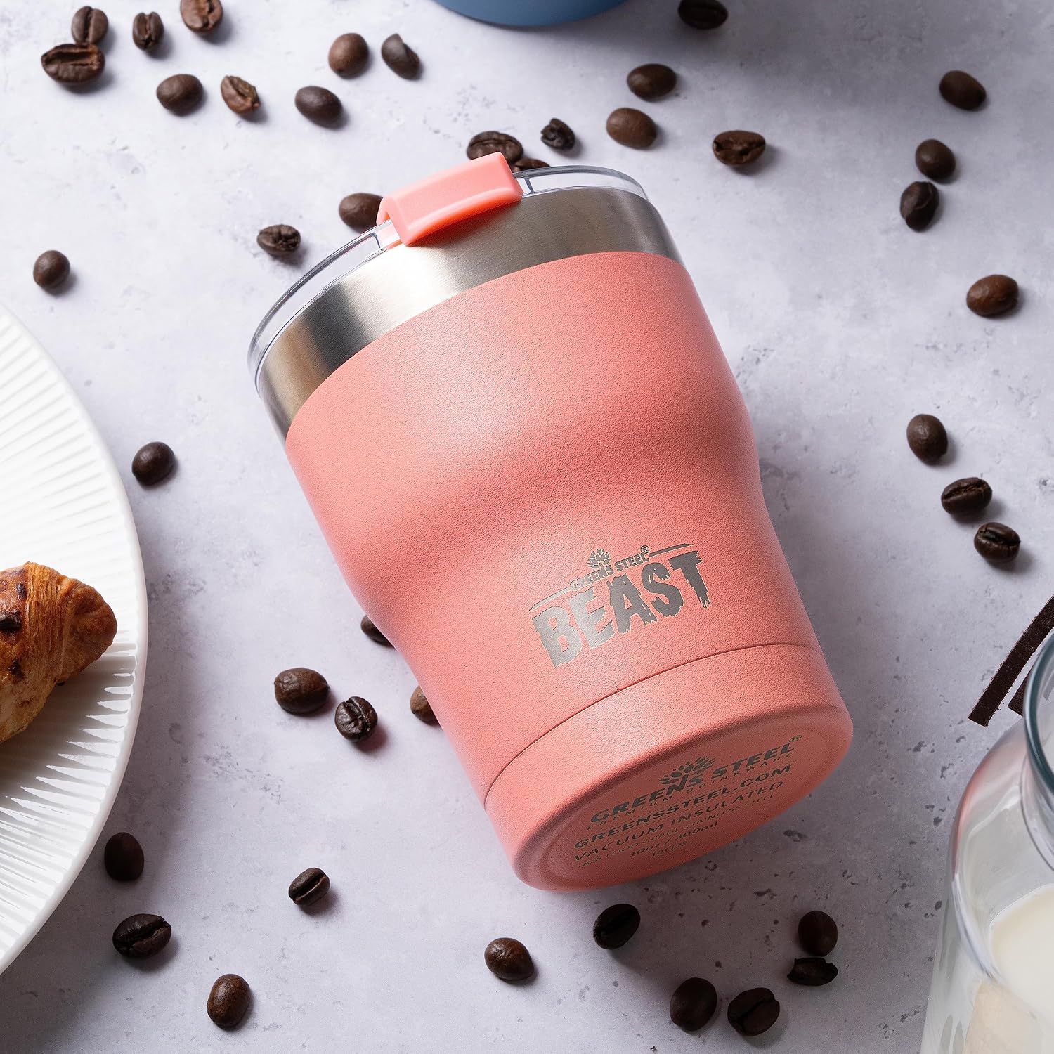 Beast 30 oz Tumbler Stainless Steel Vacuum Insulated Coffee Ice Cup Double Wall Travel Flask (Cupcake Pink)