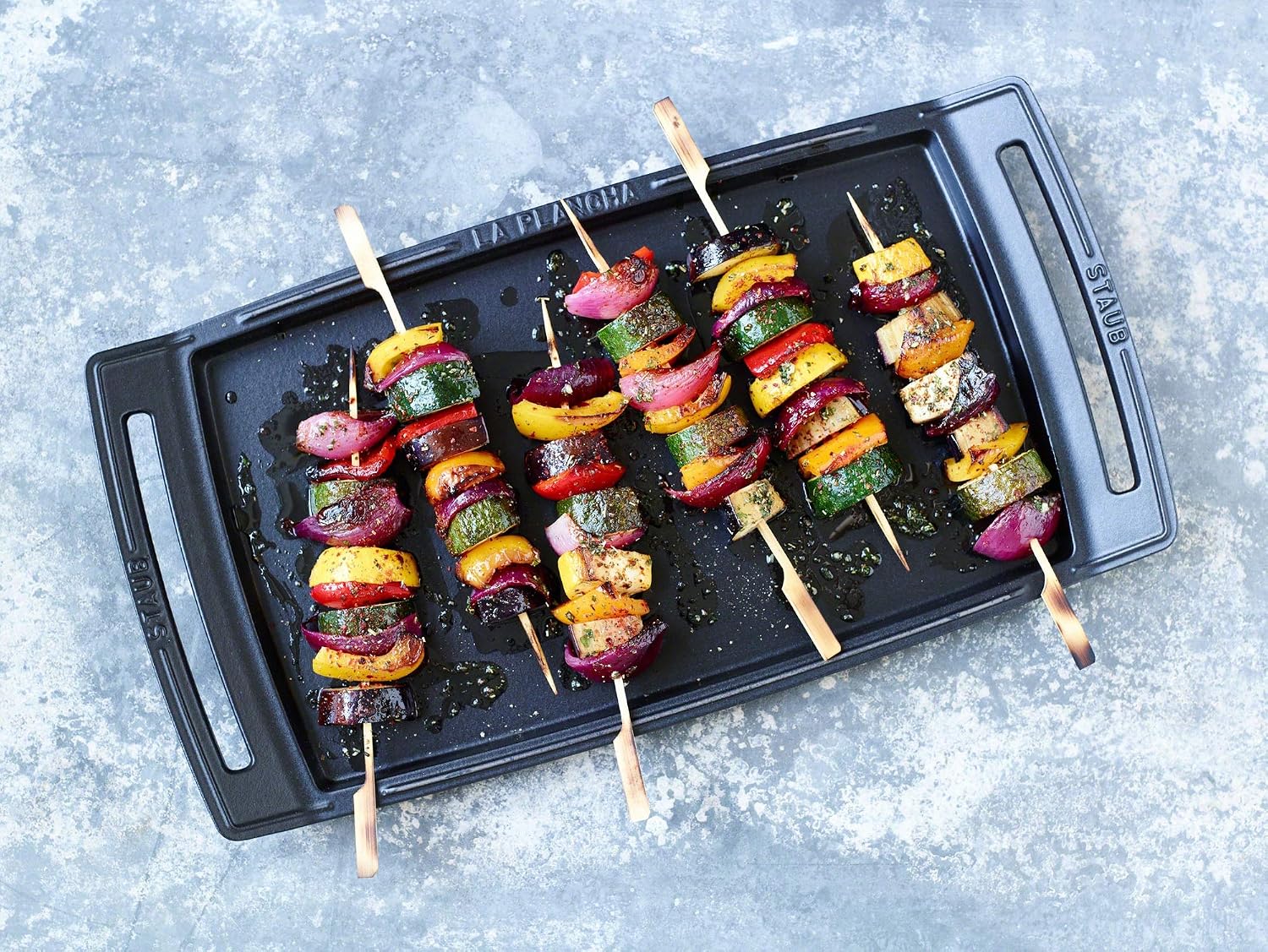 Staub Cast Iron 18.5 x 9.8-inch Plancha/Double Burner Griddle, Made in France