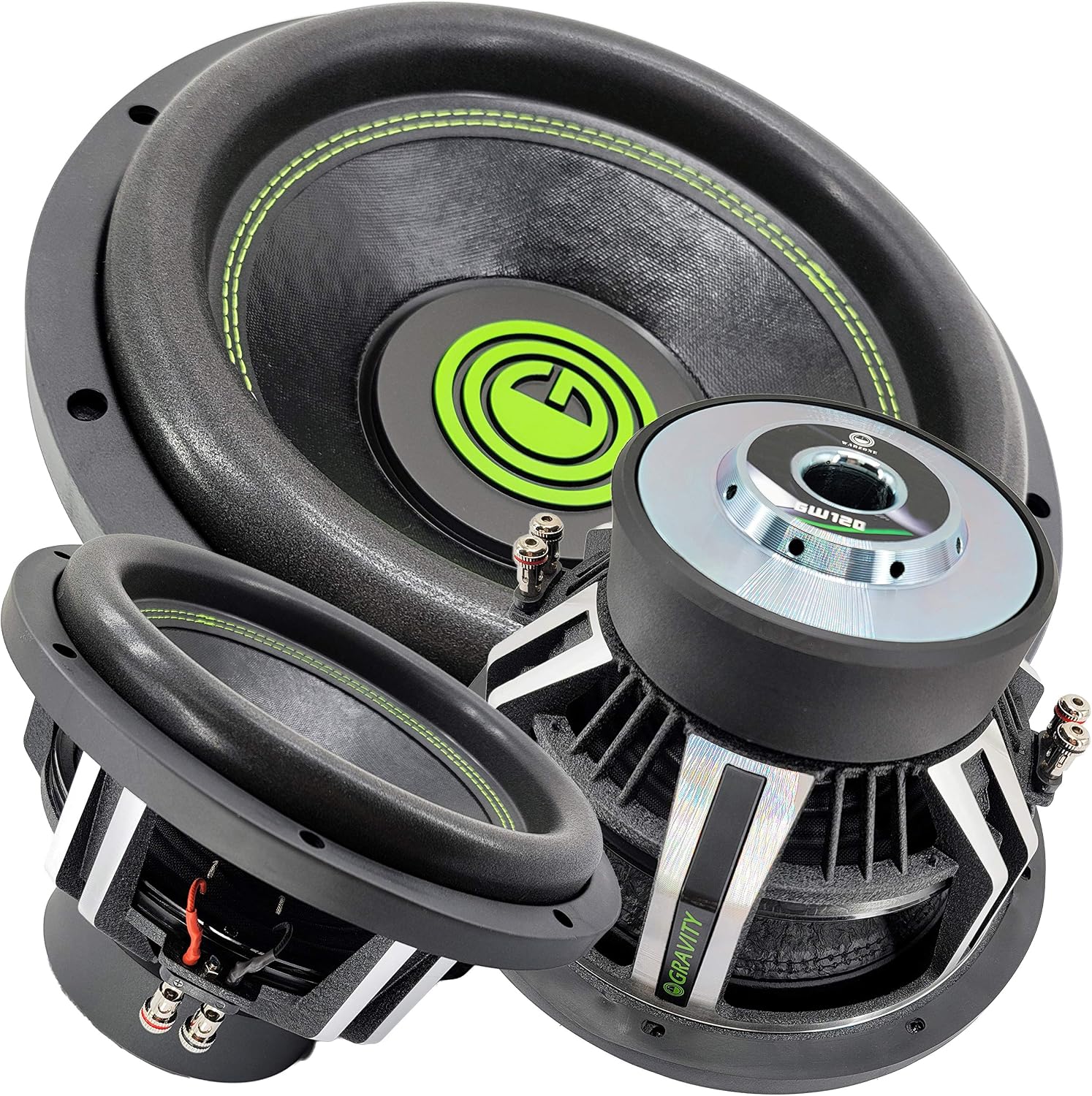 Gravity Car Vehicle Subwoofer Audio Speaker - 15 Inch Competition Grade Pressed Paper Cone, 2 Ohm DVC, Advanced Air Flow