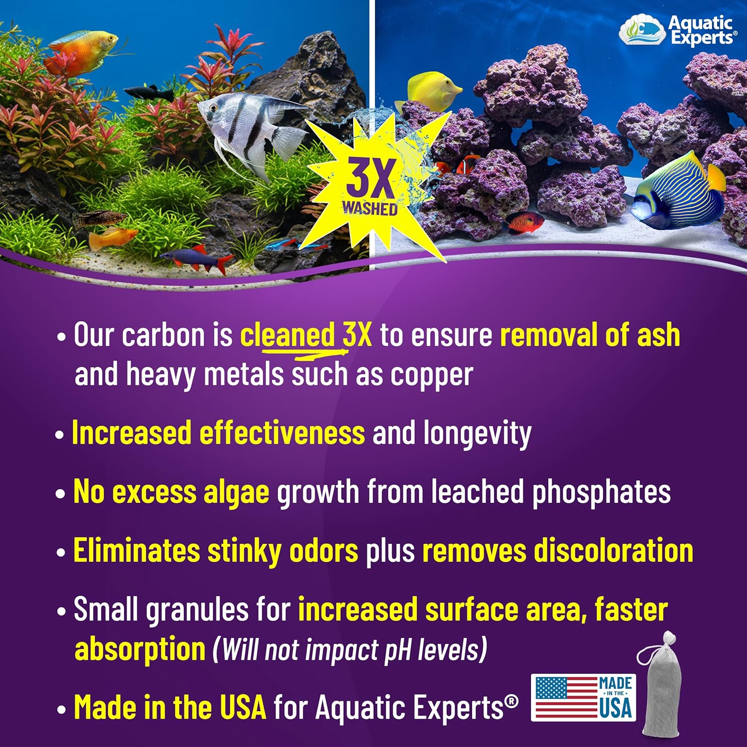 Aquarium Carbon Pad – Cut‑to‑Fit Carbon Infused Filter Pad Media for Crystal Clear Fish Tanks and Ponds, 3/8"–1/2" Thick (10.5 Inch Width