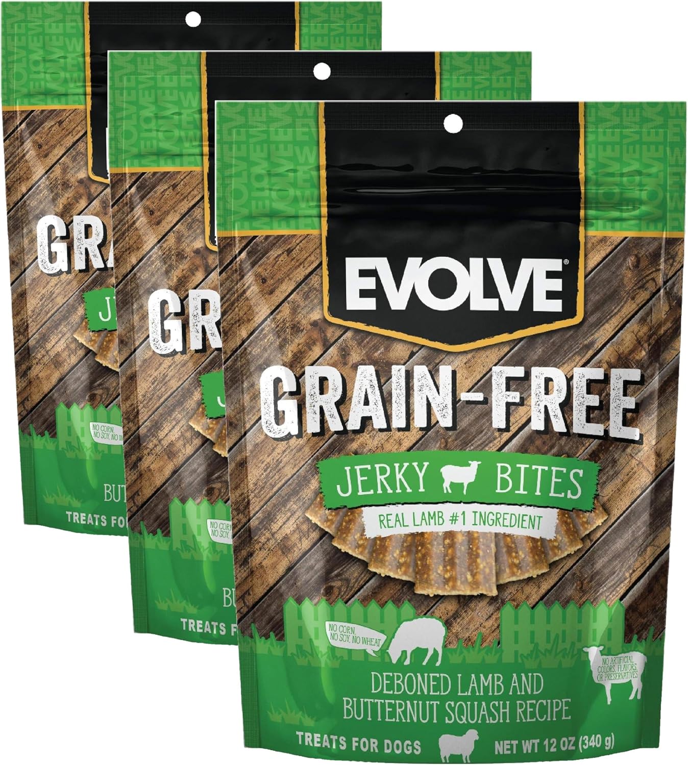 Evolve Grain Free Salmon and Sweet Potato Jerky Bites Dog Treats