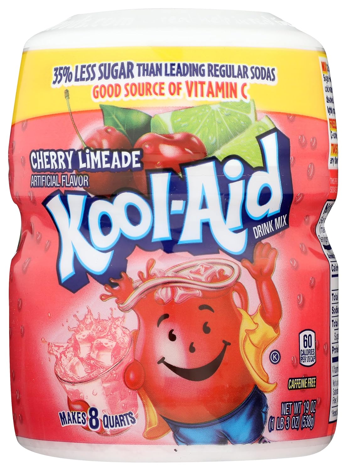 Kool-Aid Drink Mix, Tropical Punch, 19 oz | for Flavorful Hydration and Shareable Refreshment Good Source of Vitamin C, Caffeine Free Gluten Free