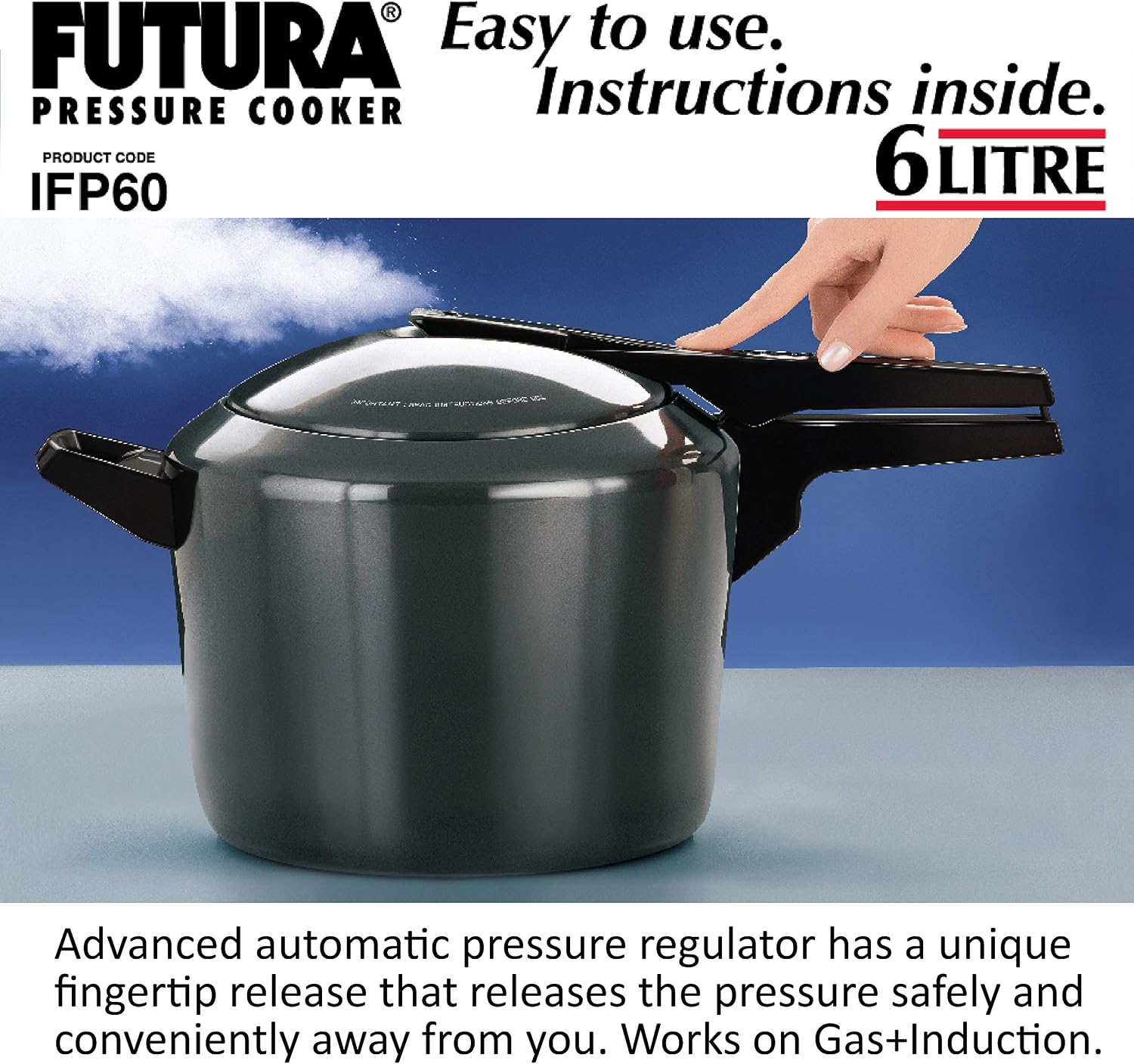 FUTURA PRESSURE COOKER, 2 Liter, GRAY
