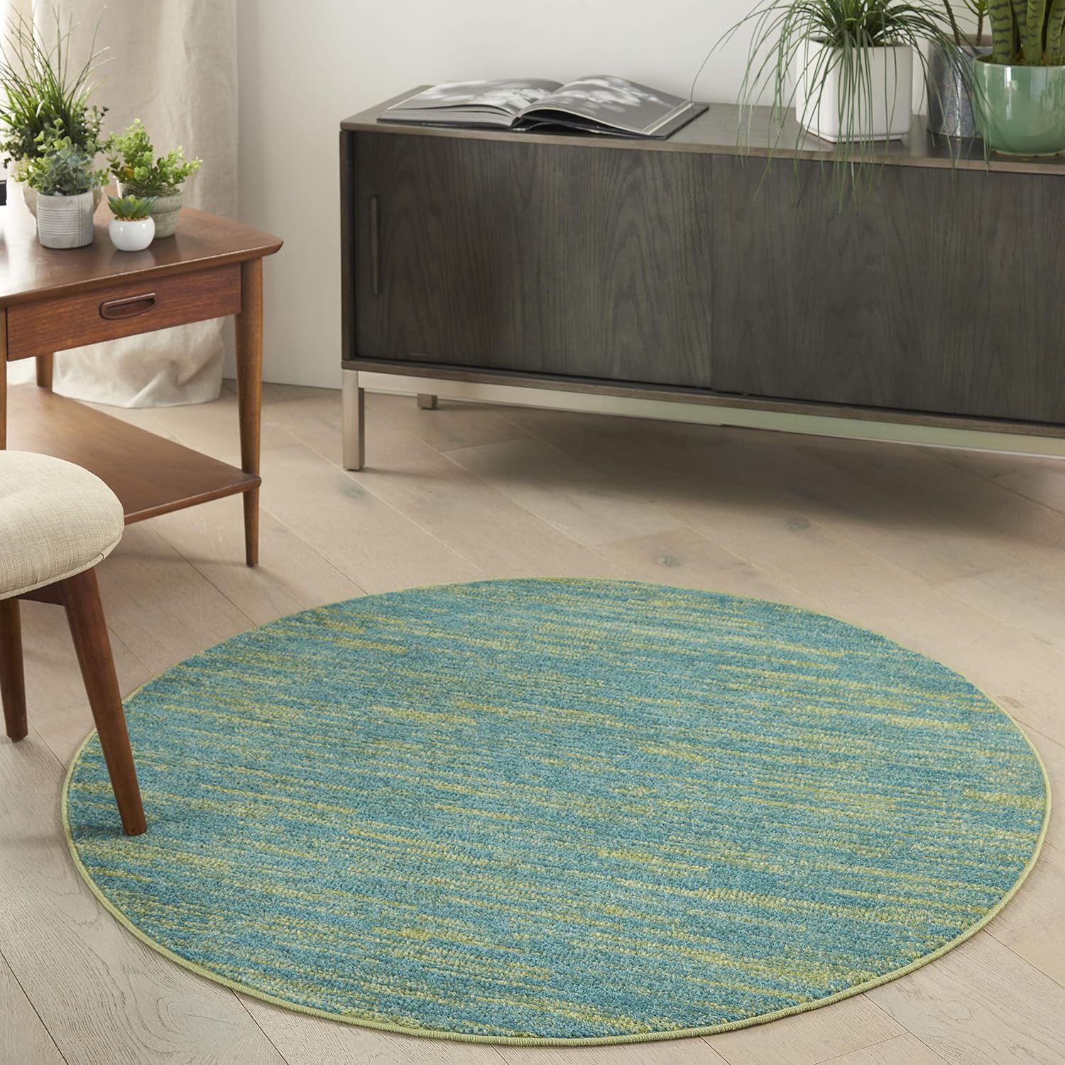 Nourison Home Essentials Indoor Outdoor Area Rug, Ivory Beige, 7' x 10'
