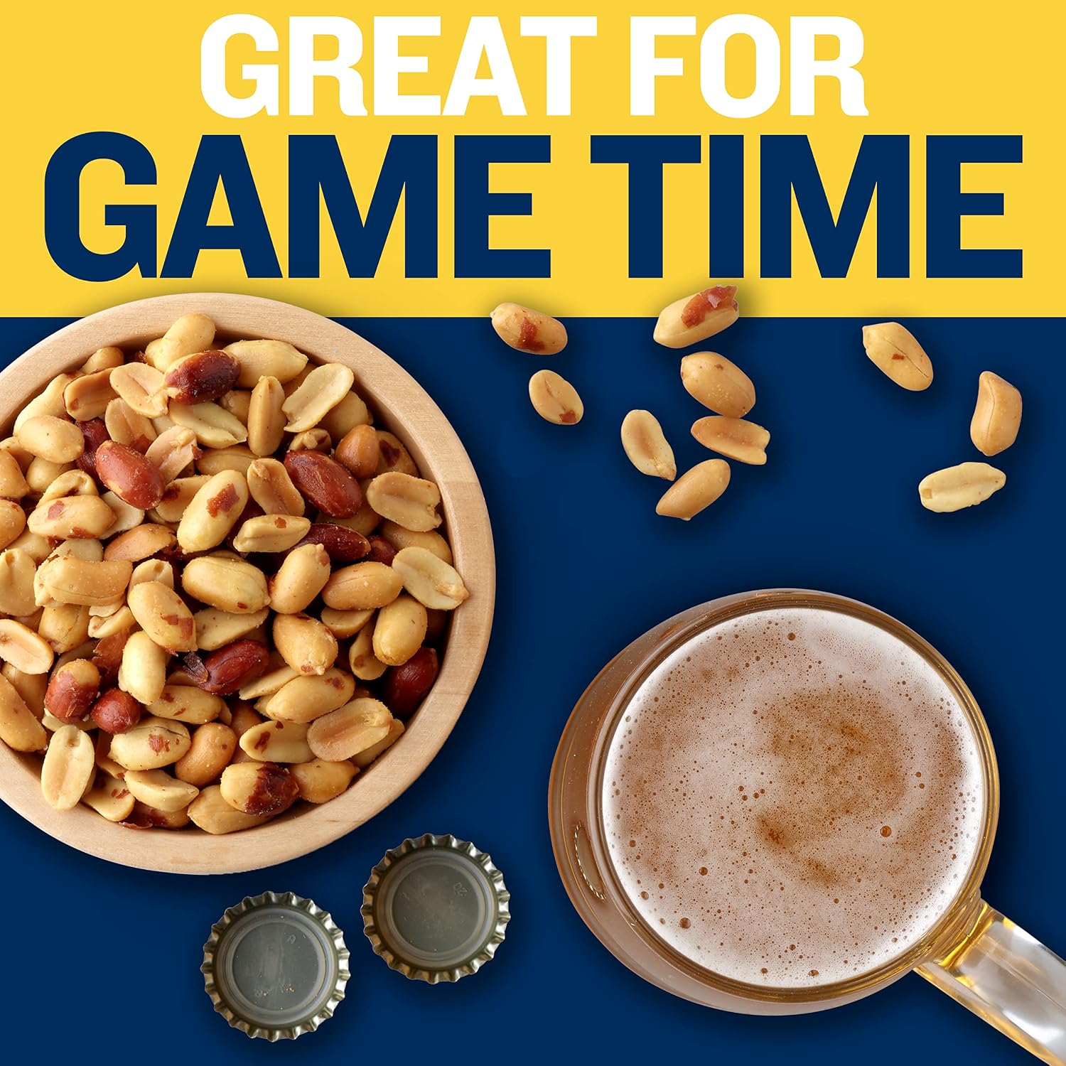PLANTERS Salted Peanuts, Party Snacks, 16 Oz (1 Ct) | Dry Roasted Salted Peanuts. 0g Trans Fat. Resealable Jar. Snacks for Adults. Party Mix, Flavored Nuts