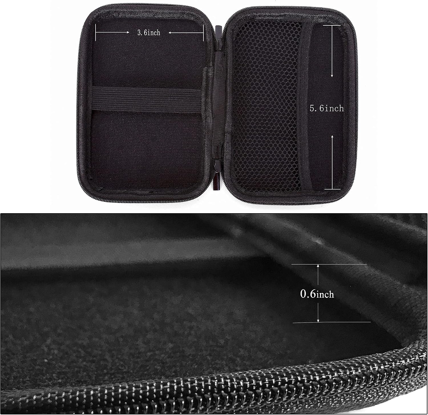 Ginsco Hard Shell Travel Case for Seagate Portable 1/2TB 5TB External Hard Drive, for UnionSine 500GB/1TB Ultra Slim Hard Drive