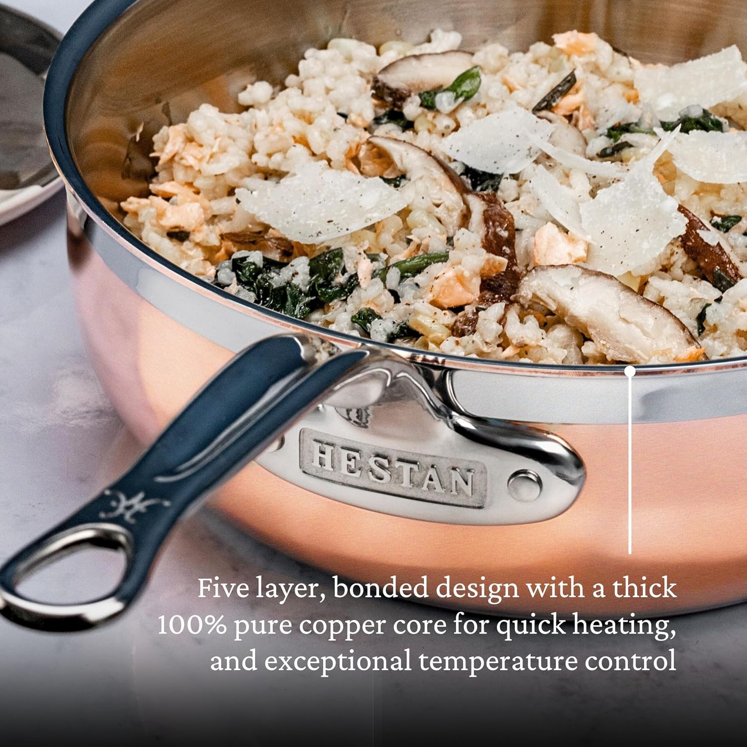 Hestan - CopperBond Collection - 100% Pure Copper Frying Pan, Induction Cooktop Compatible, 8.5-Inch