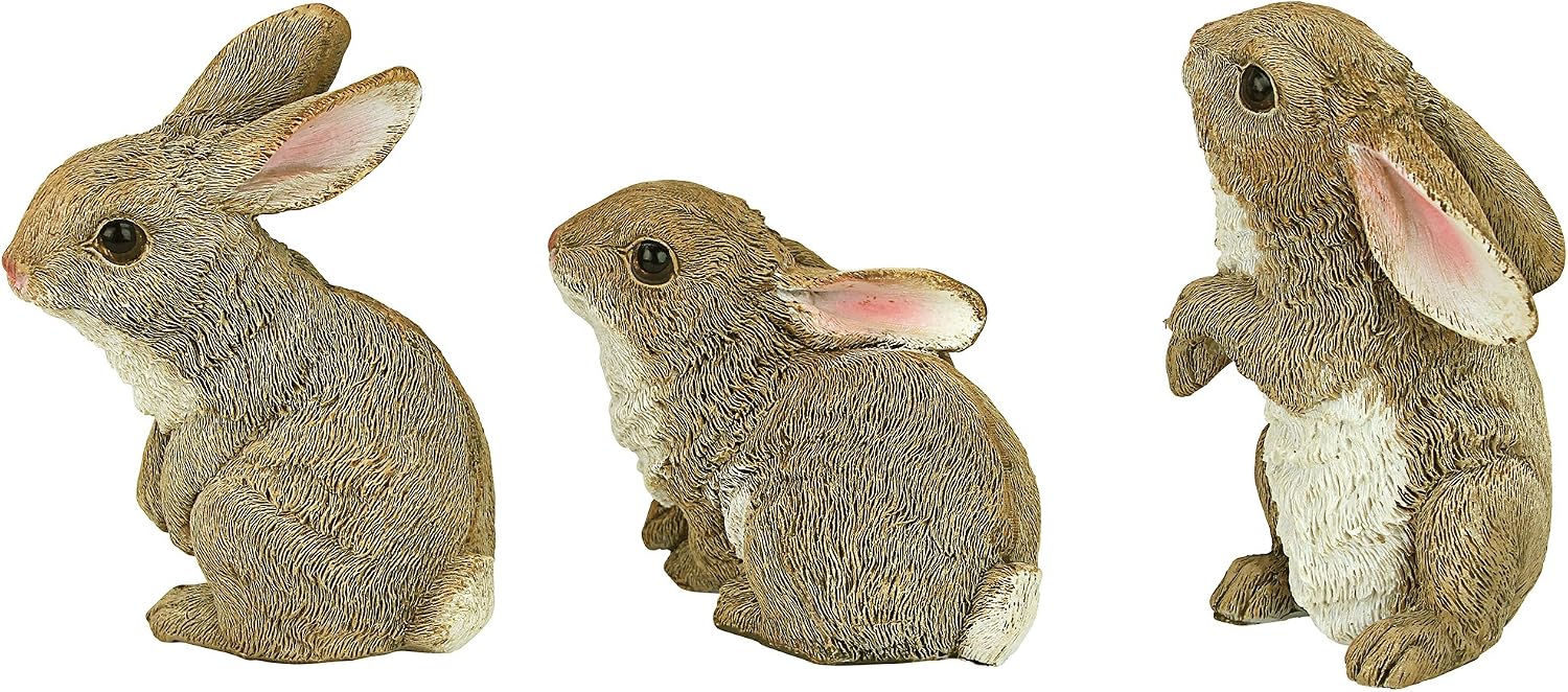 Design Toscano QM200681 Hopper the Bunny Standing Rabbit Indoor/Outdoor Garden Statue, 6 Inches Wide, 11 Inches Tall, Handcast Polyresin, Full Color Finish