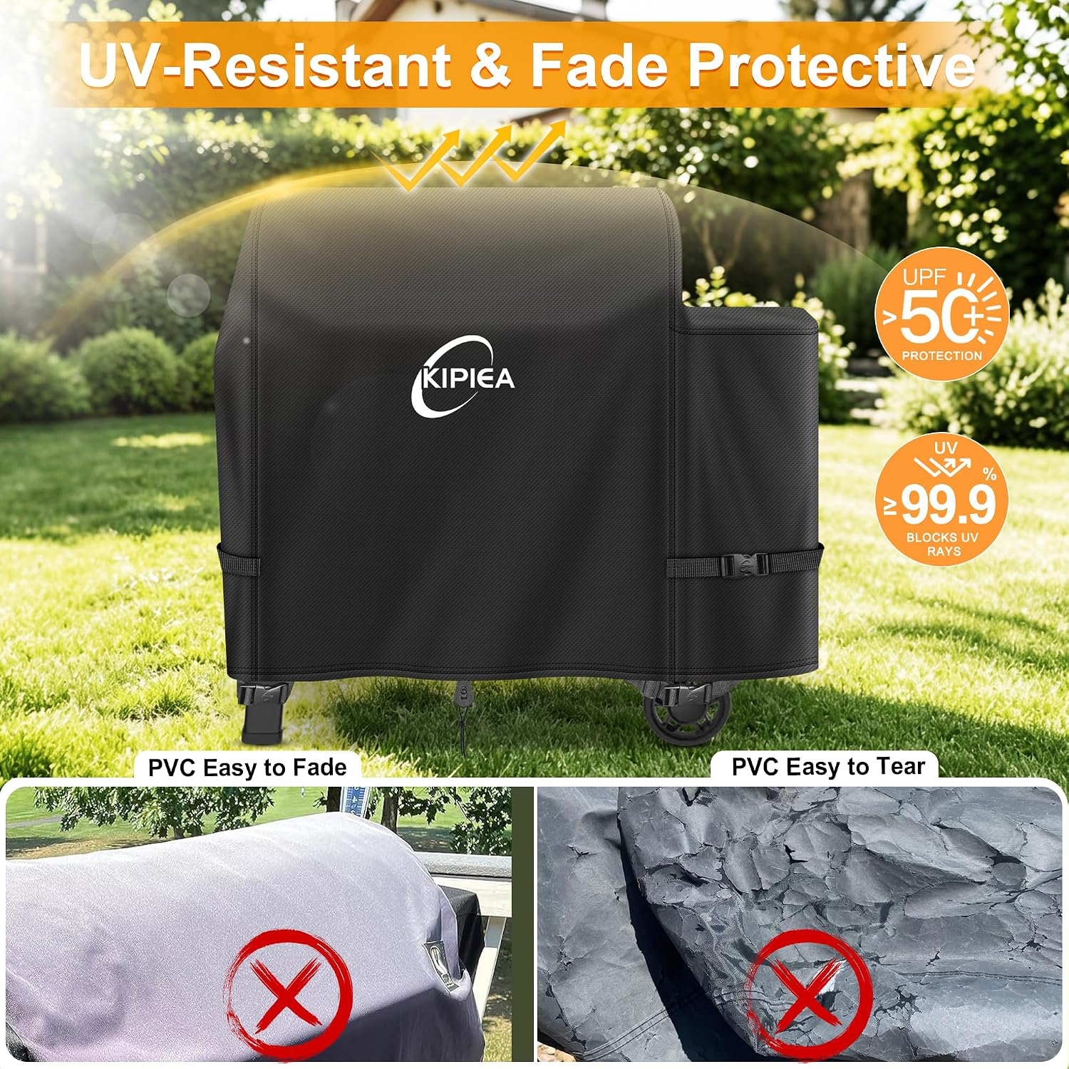 600D Vertical Smoker Cover for Pit Boss 3/4 / 5/7 Series, Waterproof Pellet Grill Cover, 73550, UV Resistant, No Tear, No Fading