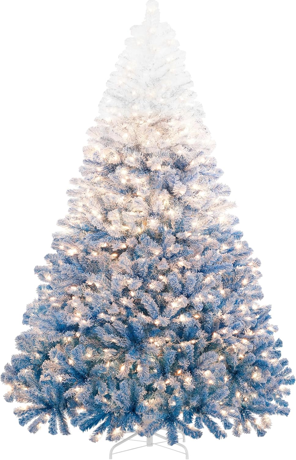 Yaheetech 7.5ft Pre-Lit Snow Flocked Artificial Christmas Tree, 550 Lights